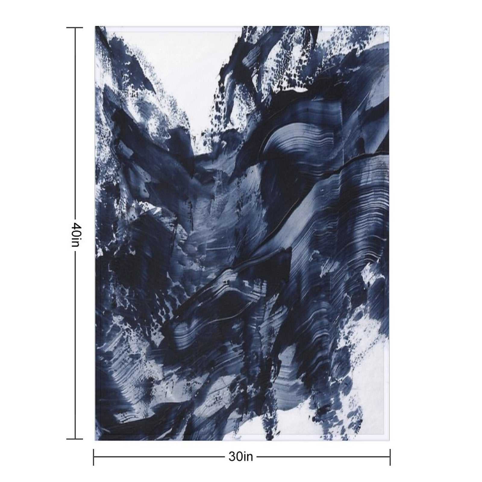 Dark Navy Gray Acrylic Abstract Painting Compact Throw Blanket