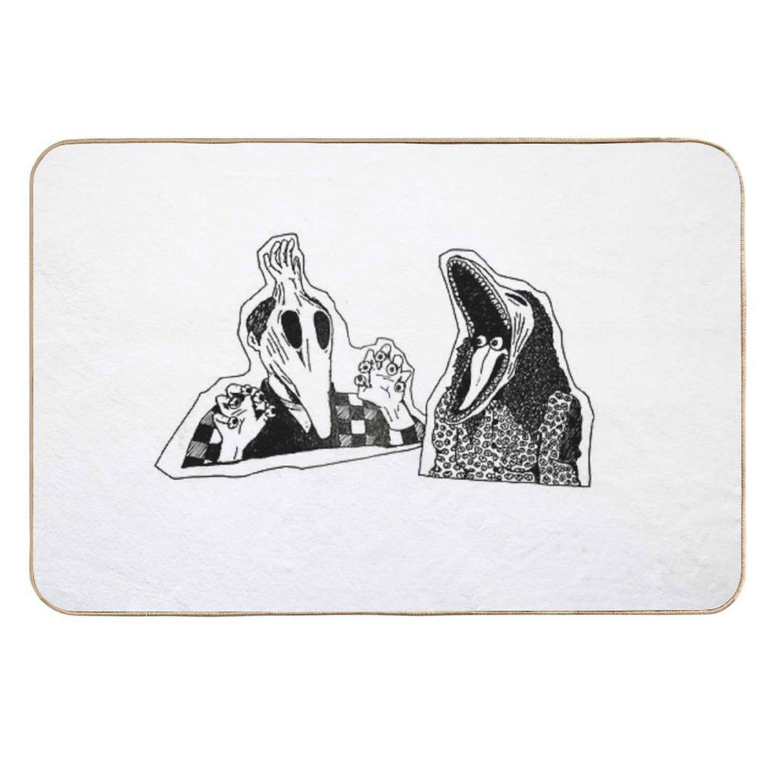 Adam & Barbara Monster Couple Beetle Juice Inspired Halloween 80's Goth Cult Film  Toxin-Free Bath Mat