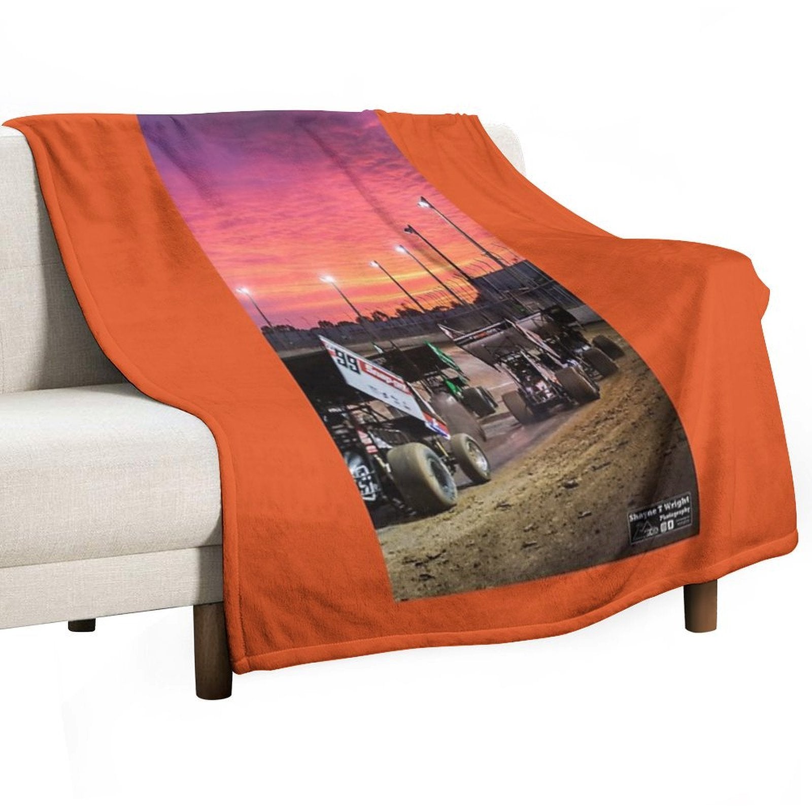 Sunset at The Speedway Track. Multi-functional Throw Blanket