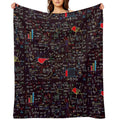 Colorful Math Formulas Plush Throw Blanket
