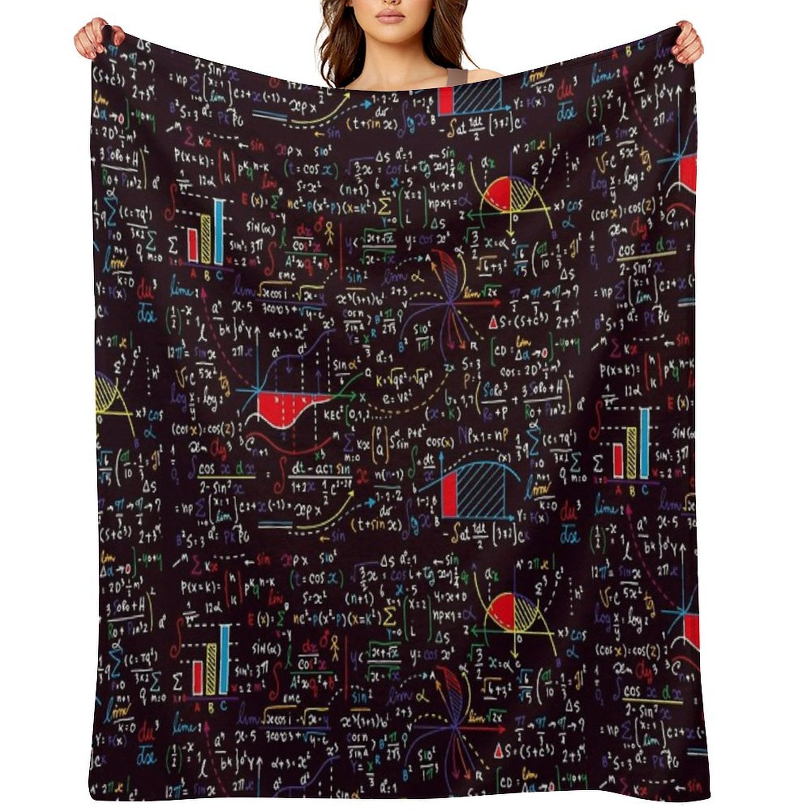 Colorful Math Formulas Plush Throw Blanket