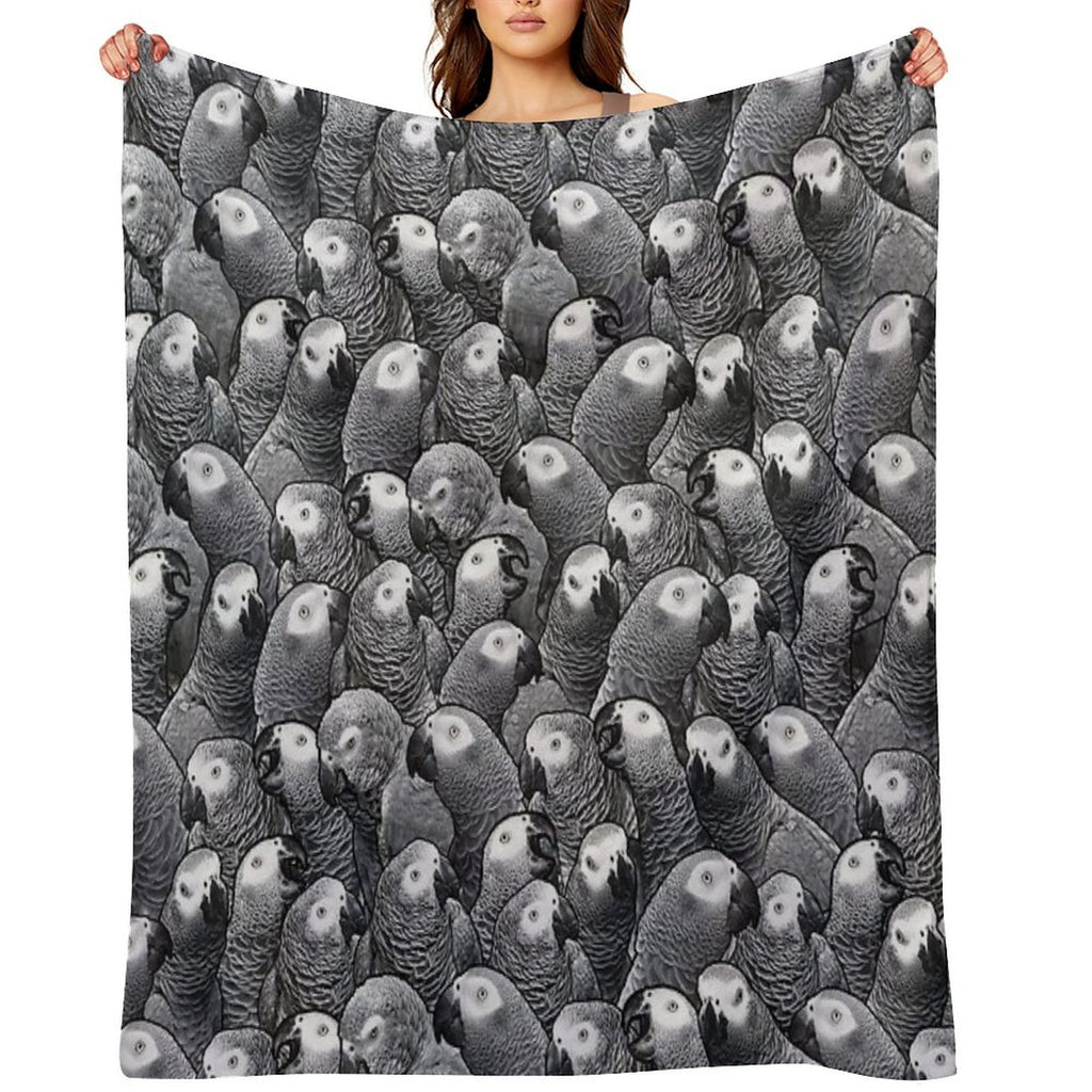 African Grey Parrot Pattern Velvety-soft Throw Blanket