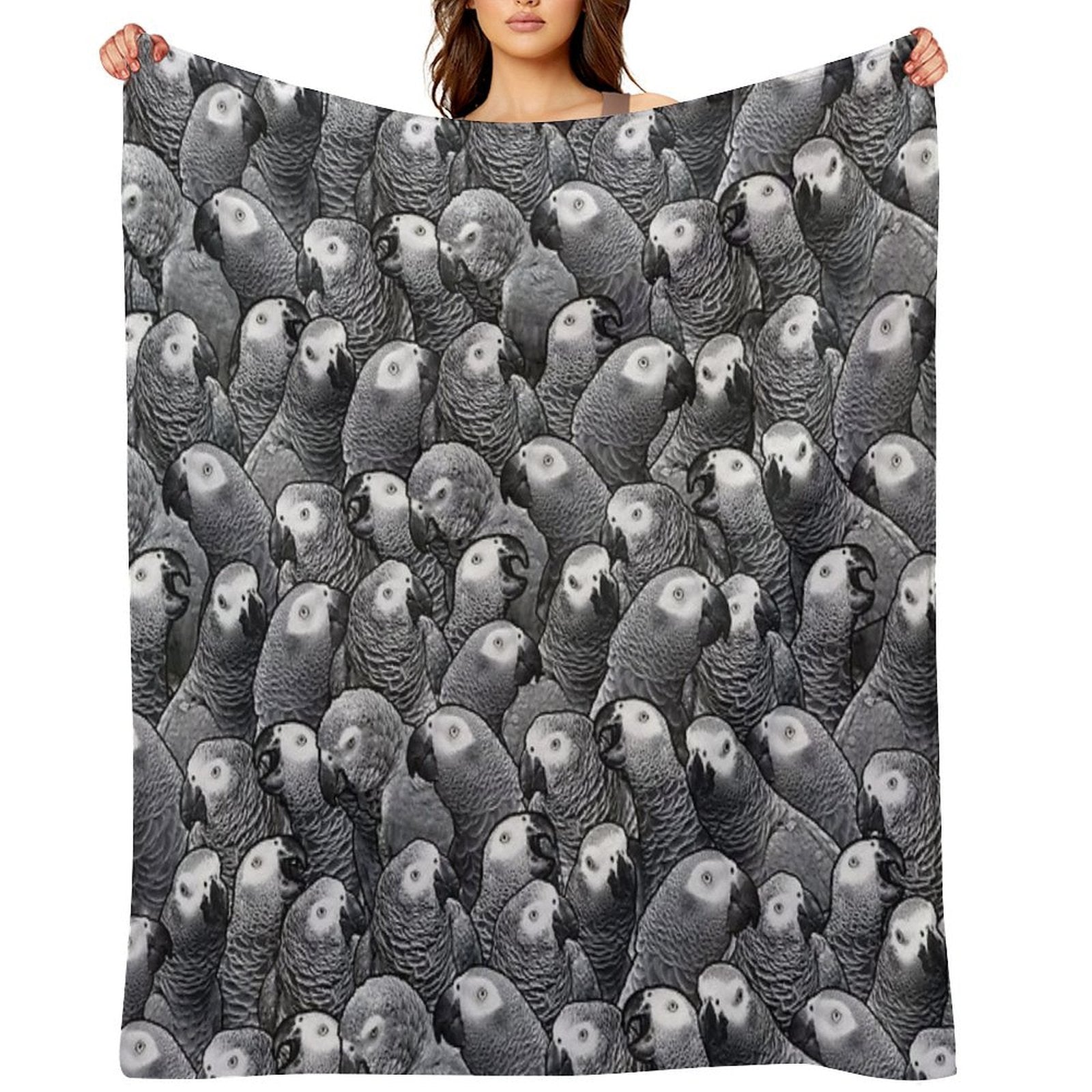 African Grey Parrot Pattern Velvety-soft Throw Blanket