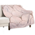 Art Deco Elegance - Rose Gold Glitter Fan Machine-washable Throw Blanket