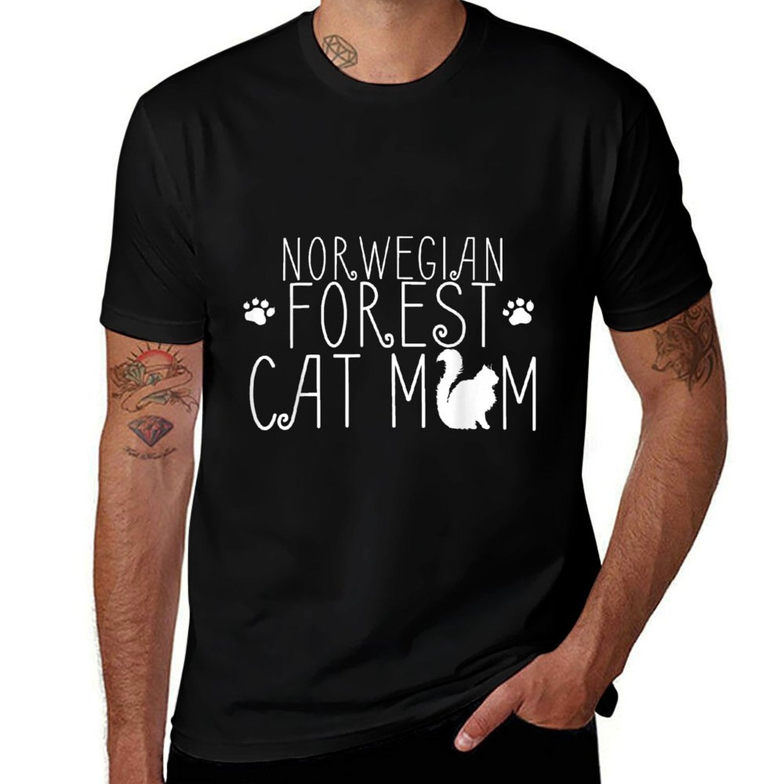 Norwegian Forest Cat Mom, Mam - Funny Cat Cute  Odor-resistant T-Shirt