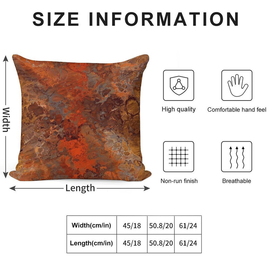 Gold And Rust Soft Luxury Feel Throw Pillow