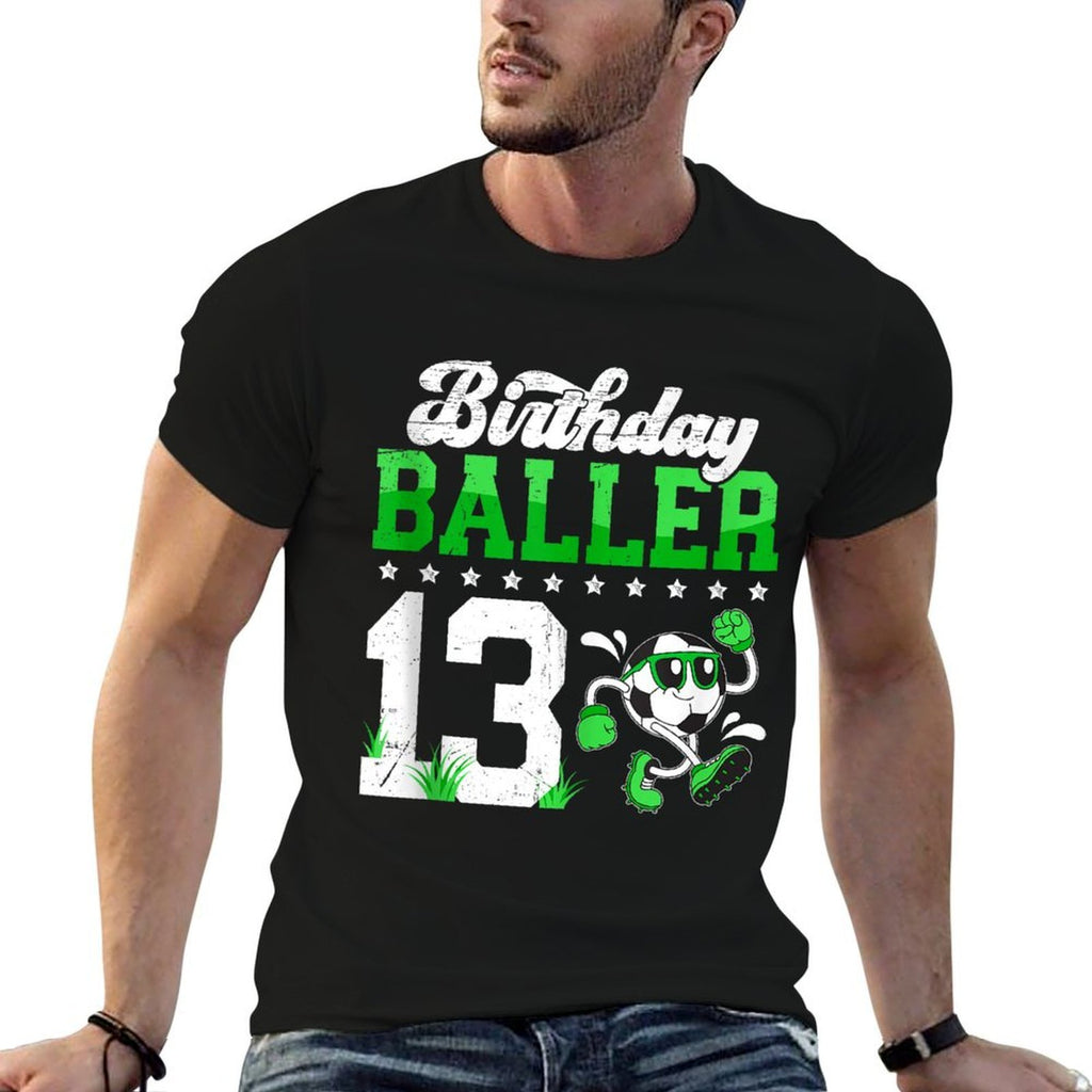 13th Soccer Birthday Party Thirteen Year Old Soccer Player  Lightweight T-Shirt