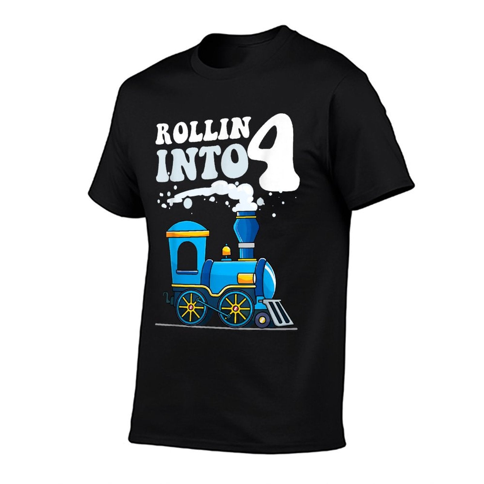 Rollin' Into 4 Train 4th Birthday Party Four Years Old Boys  Vintage-inspired T-Shirt