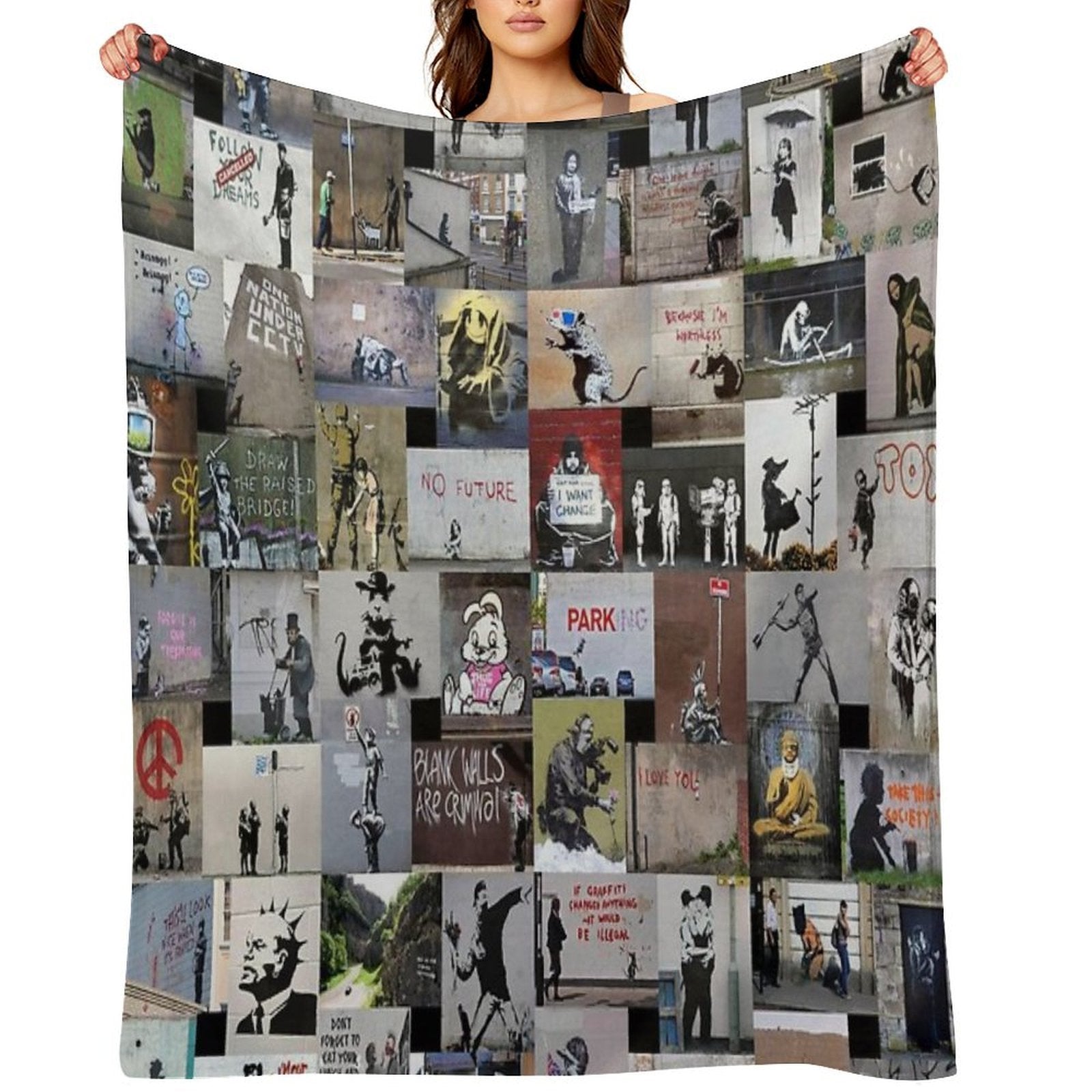 Banksy Eco-conscious Throw Blanket