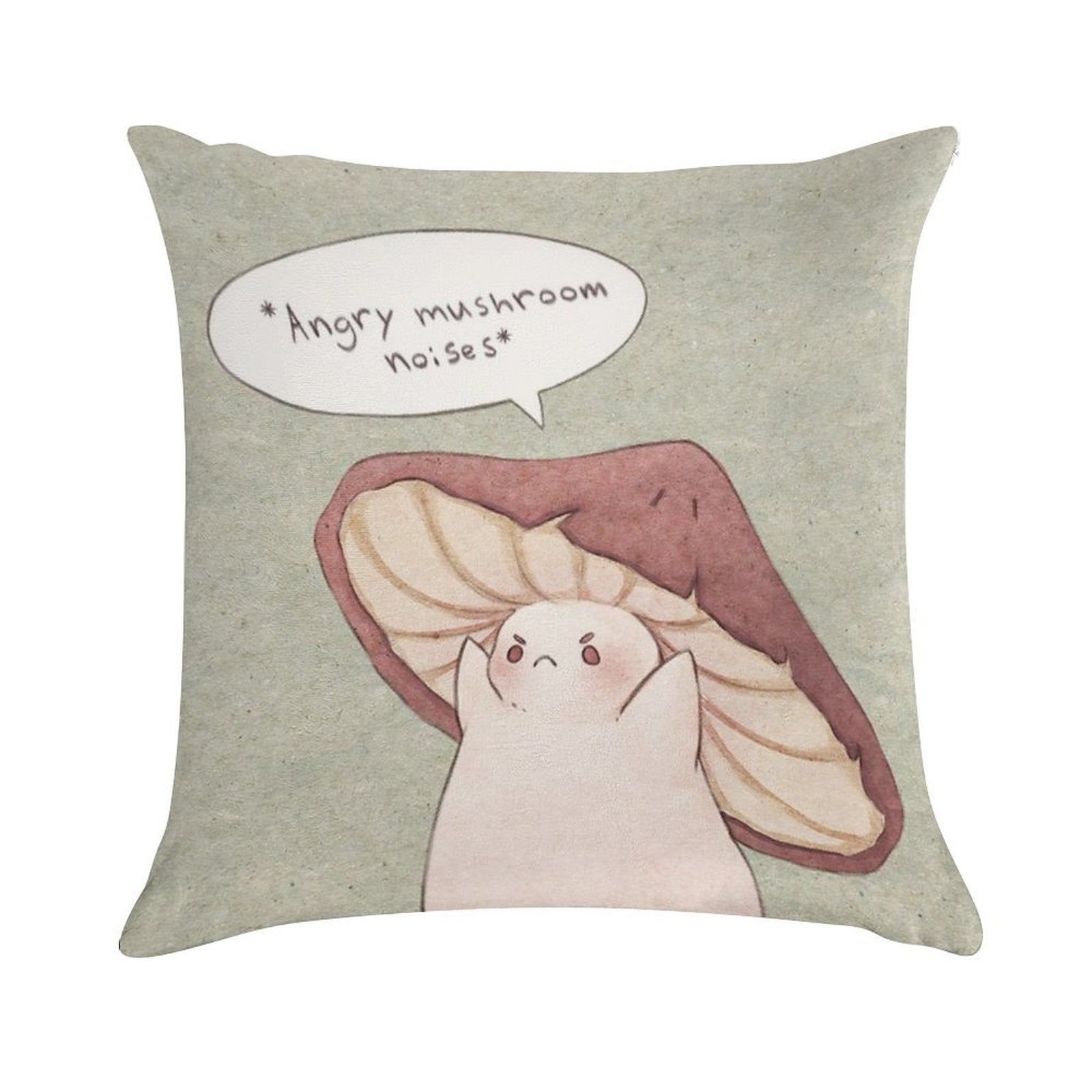 Grumpy Mushroom Soft Style Accent Throw Pillow
