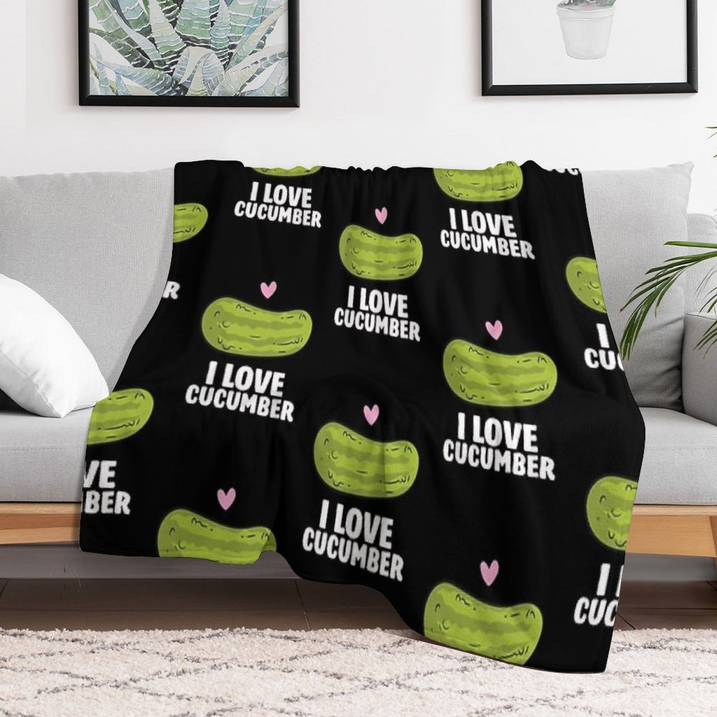 Cucumber - I Love Cucumber Travel-friendly Throw Blanket