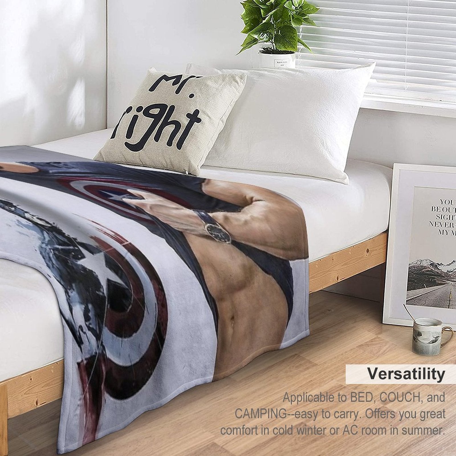 Chris Evans Wallpaper Travel-friendly Throw Blanket
