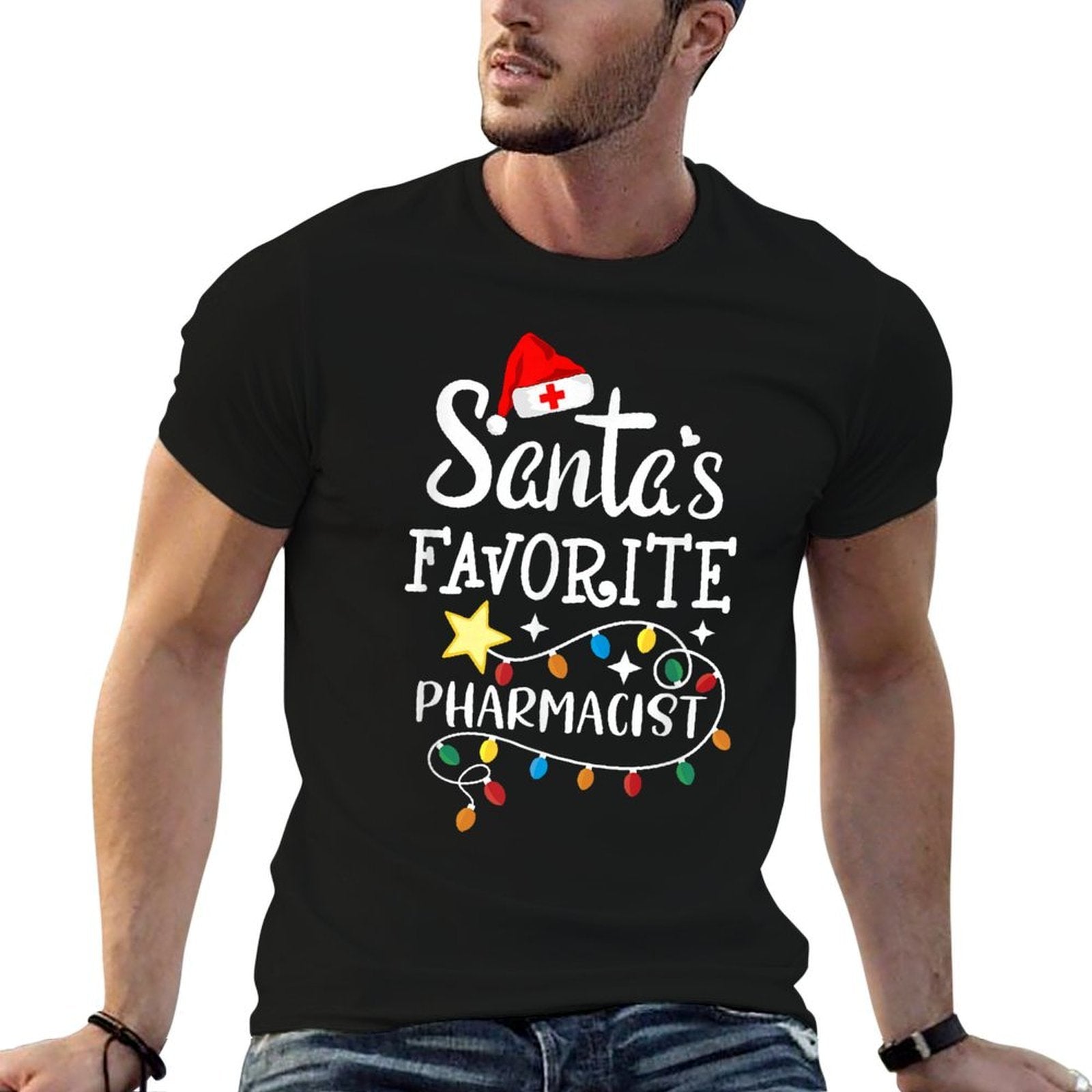 Santas Favorite Pharmacist Christmas Dispensing Chemist  Trendy Pattern T-Shirt