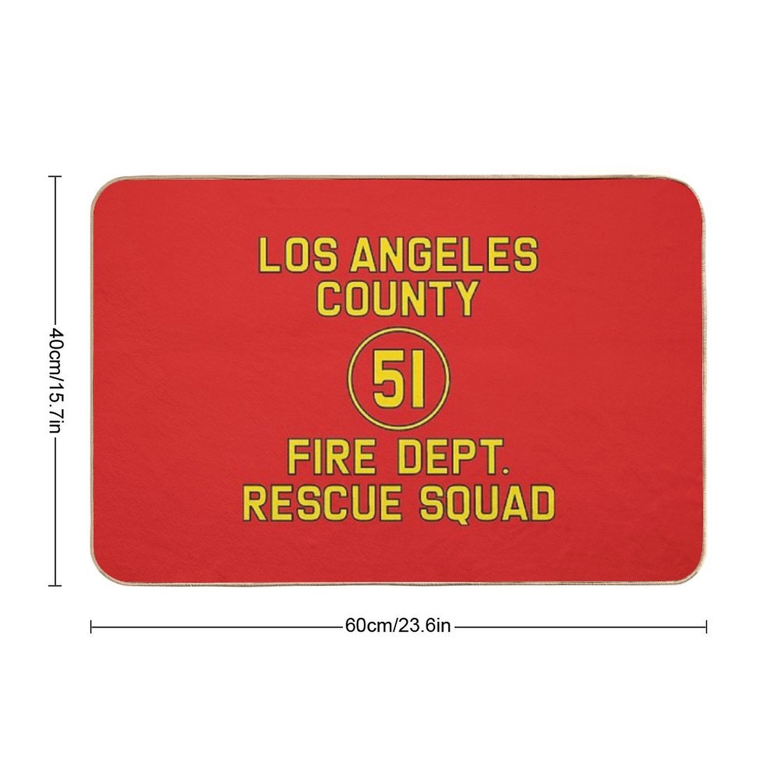 Emergency Squad 51 Side of Truck Reproduction Logo  Toxin-Free Bath Mat