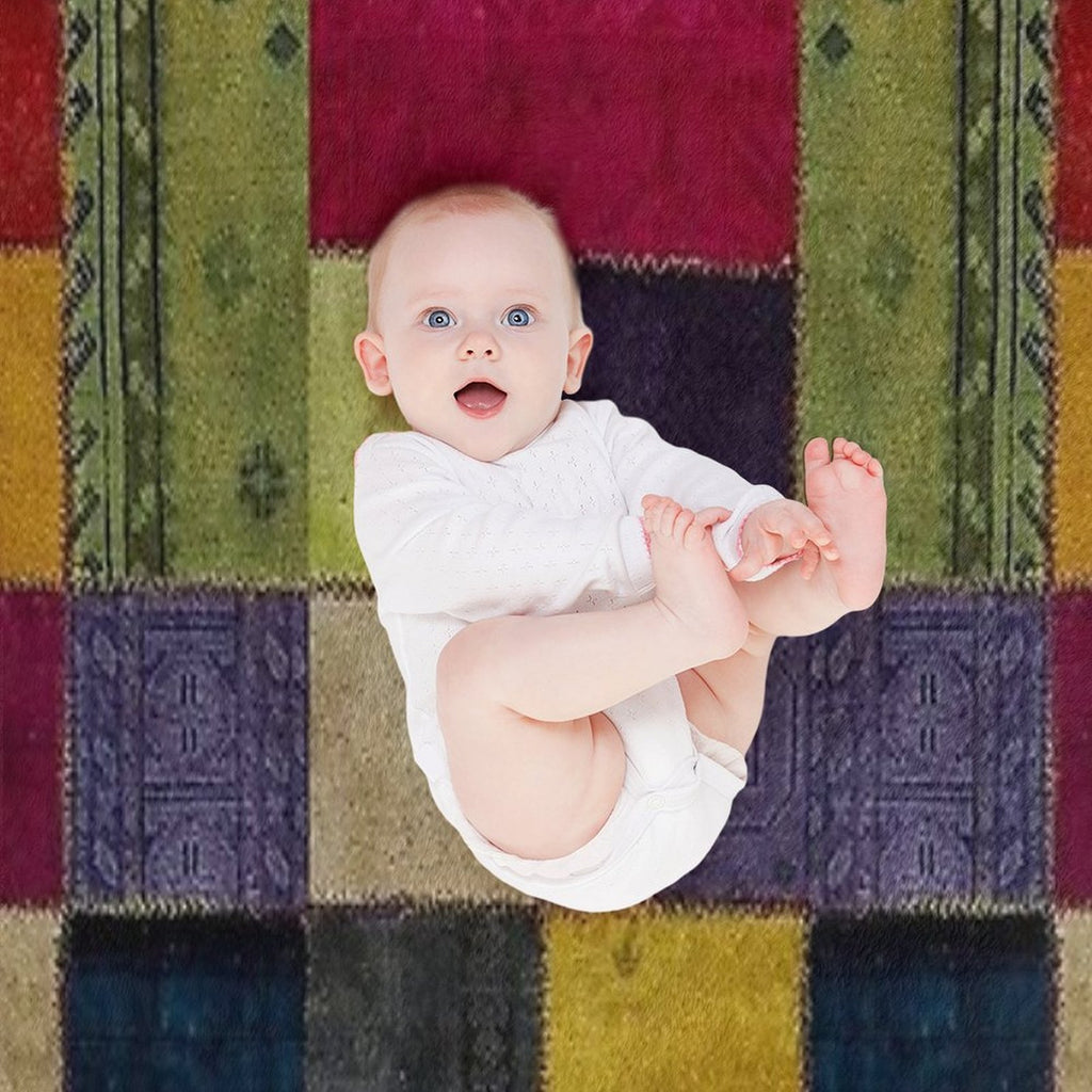 Tradional Oriental Rug Collage Easy Care Throw Blanket