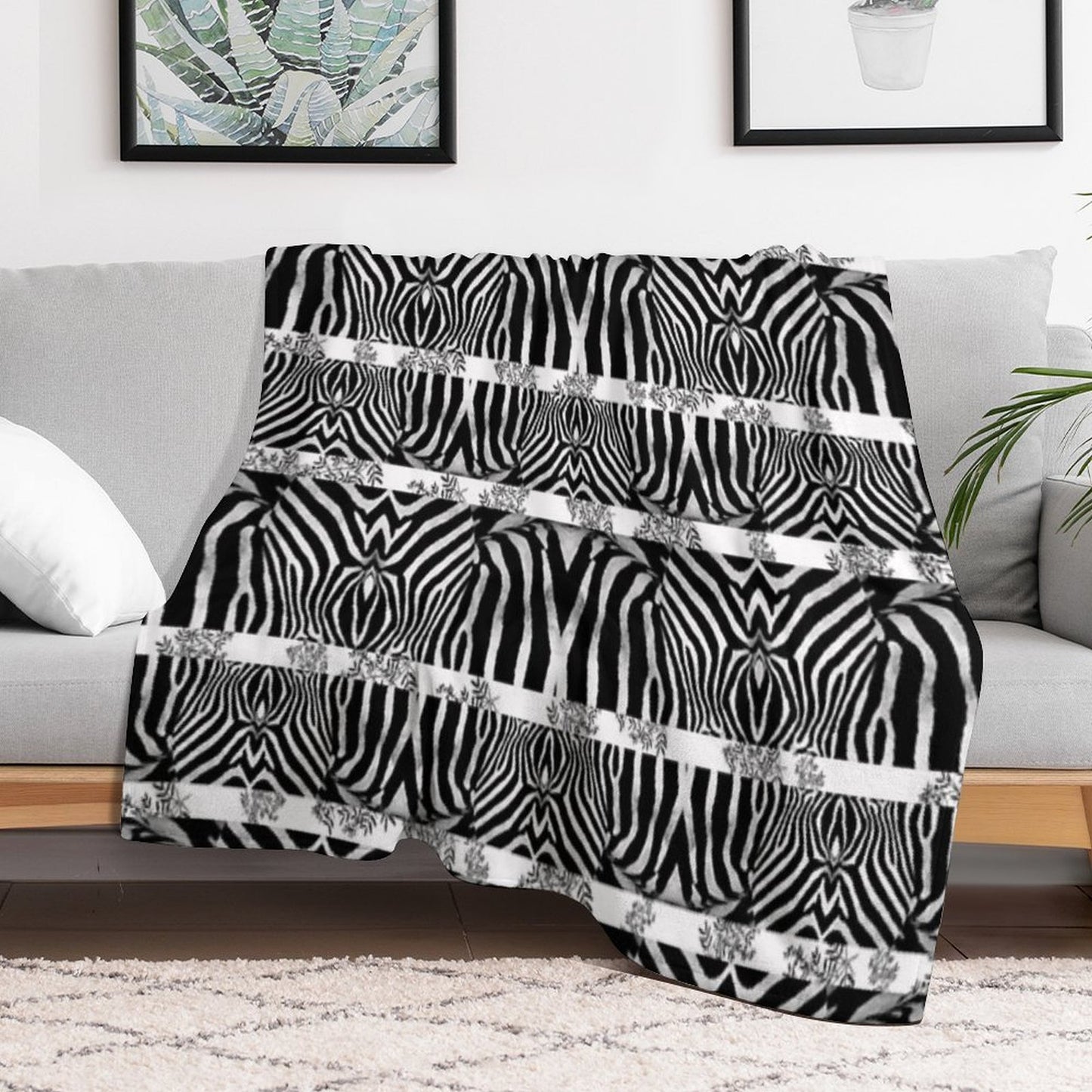 Zebra Stripes Pattern Sustainable Throw Blanket
