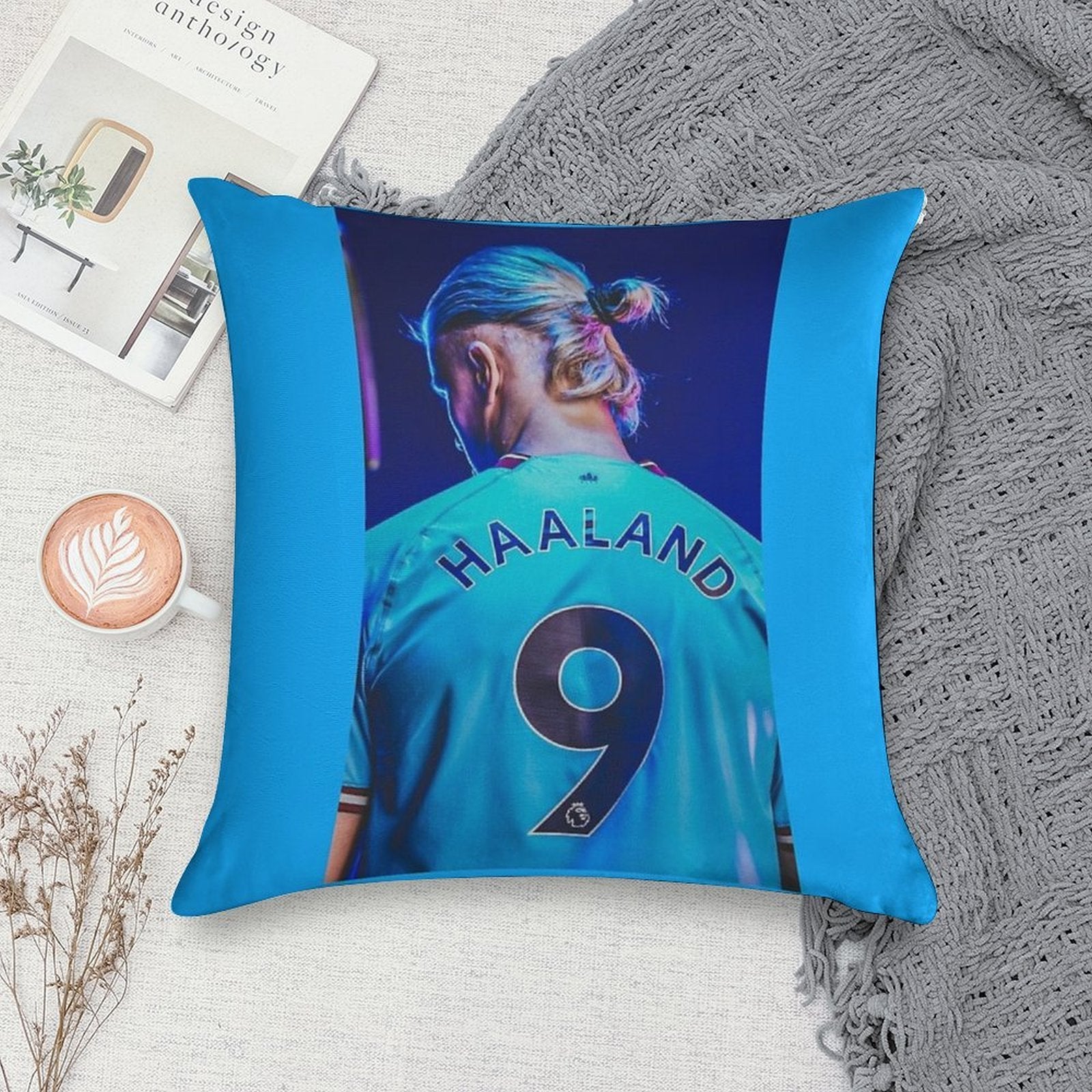 Erling Haaland Soft Shrink-Resistant Throw Pillow