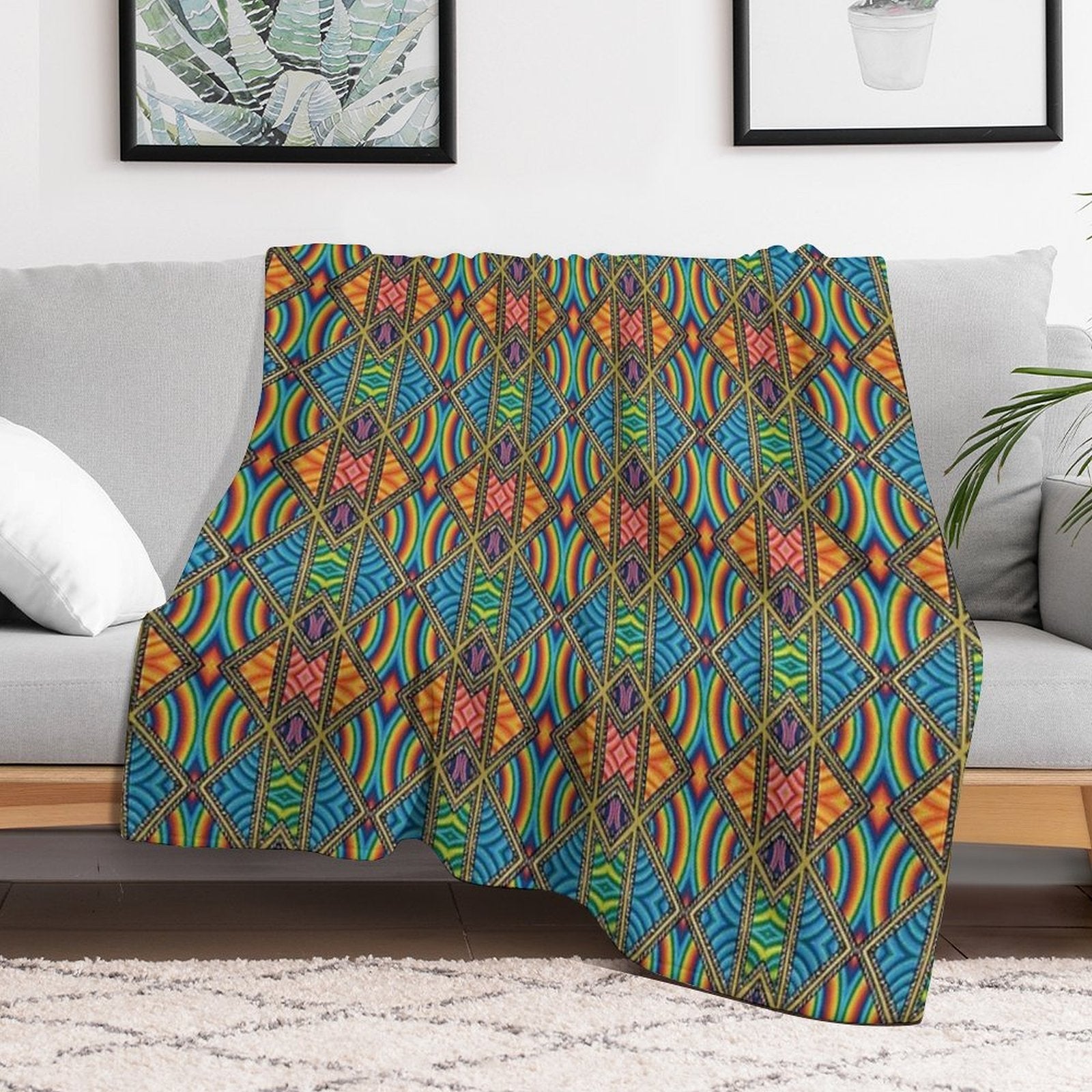 Technicolor Kaleidoscope Comfort Throw Blanket