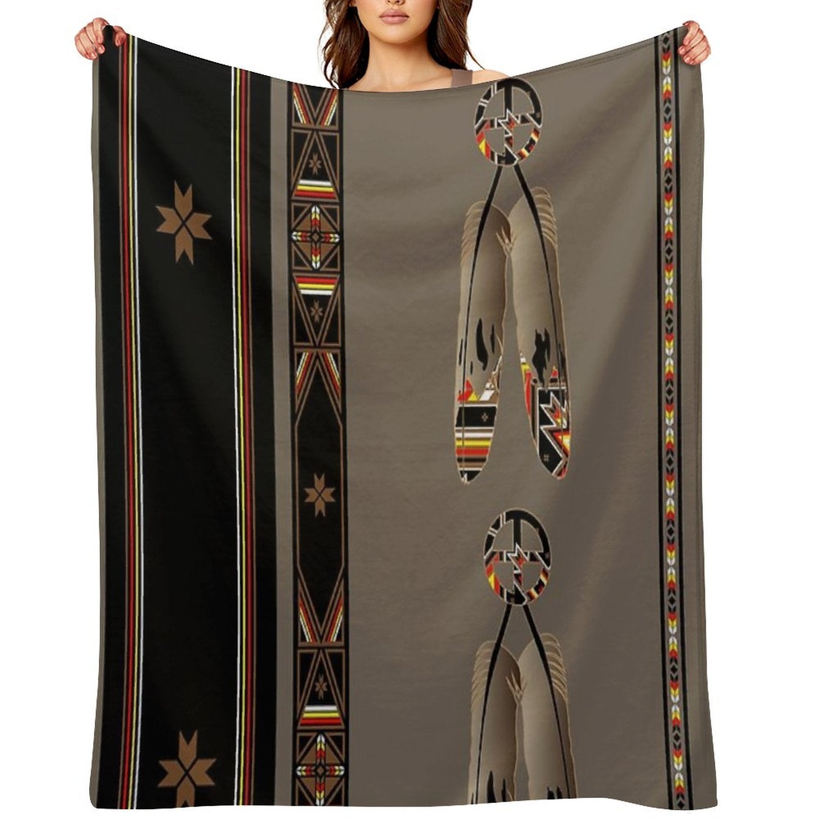 Lakota Design Travel-friendly Throw Blanket