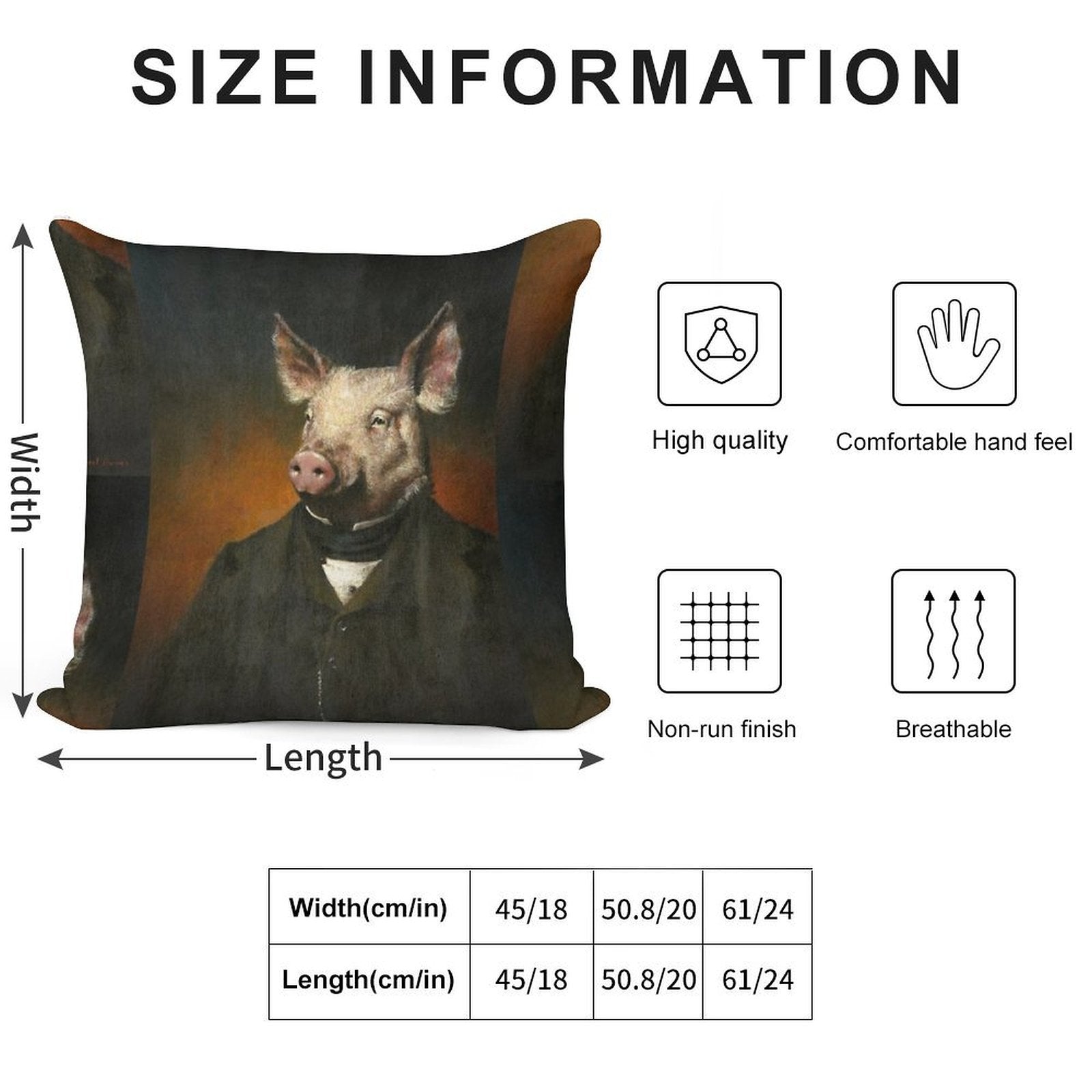 Victorian Pig Soft Style Accent Throw Pillow
