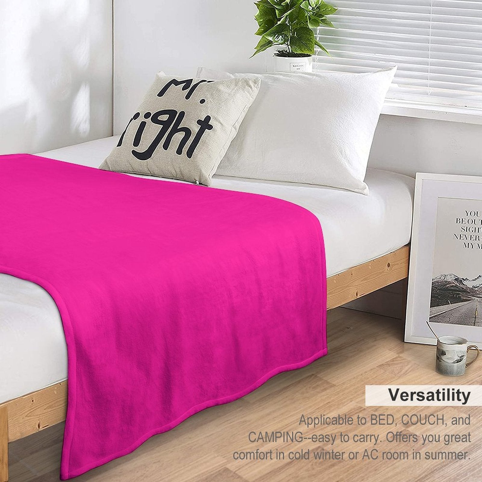 PLAIN SOLID DEEP PINK -100 PINK SHADES ON OZCUSHIONS ON ALL PRODUCTS Lightweight Throw Blanket