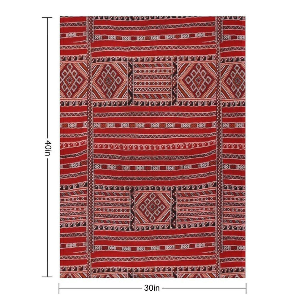 Vintage Moroccan Pattern - Warm Palette Multi-functional Throw Blanket