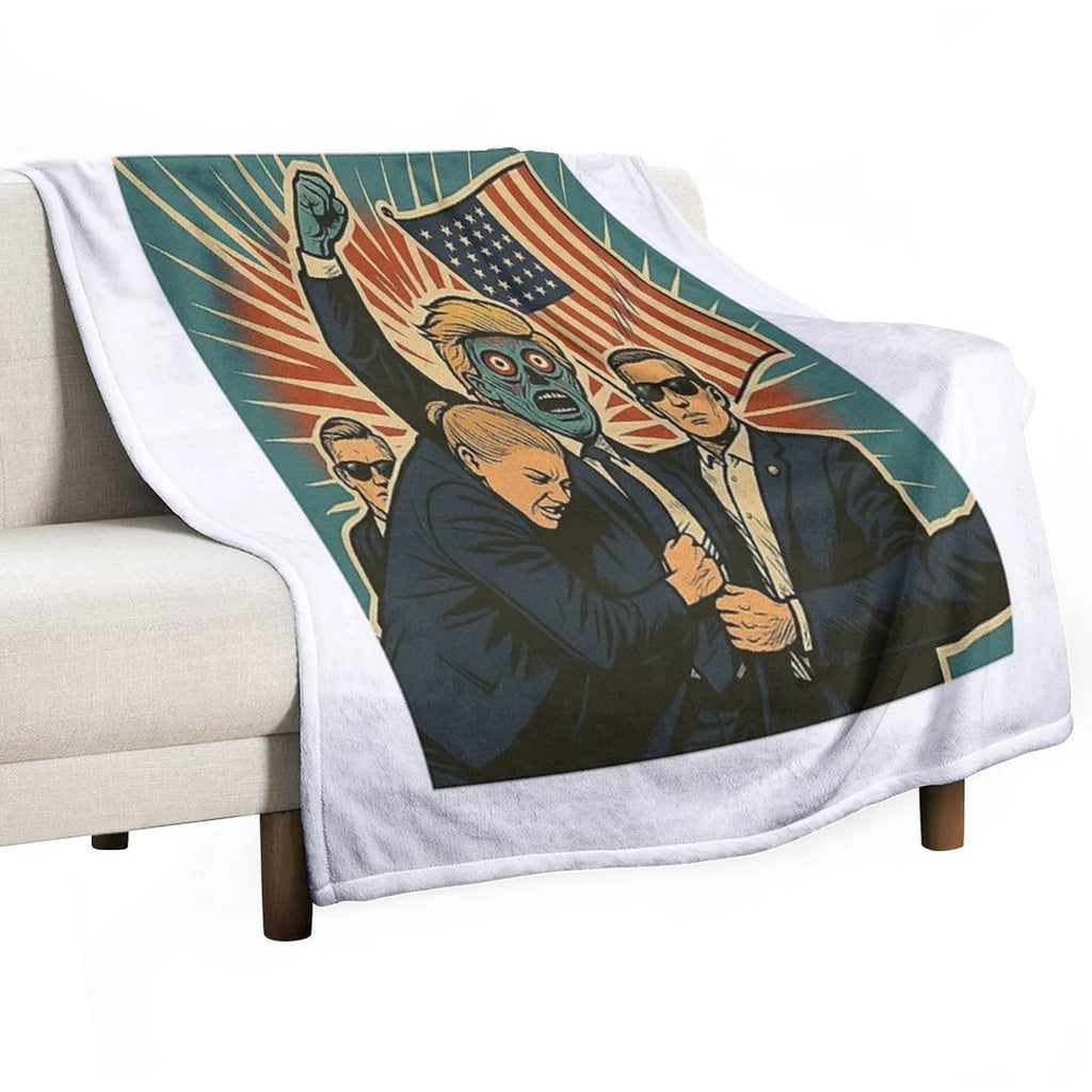 They Live Trump Assassination Parody Versatility Throw Blanket