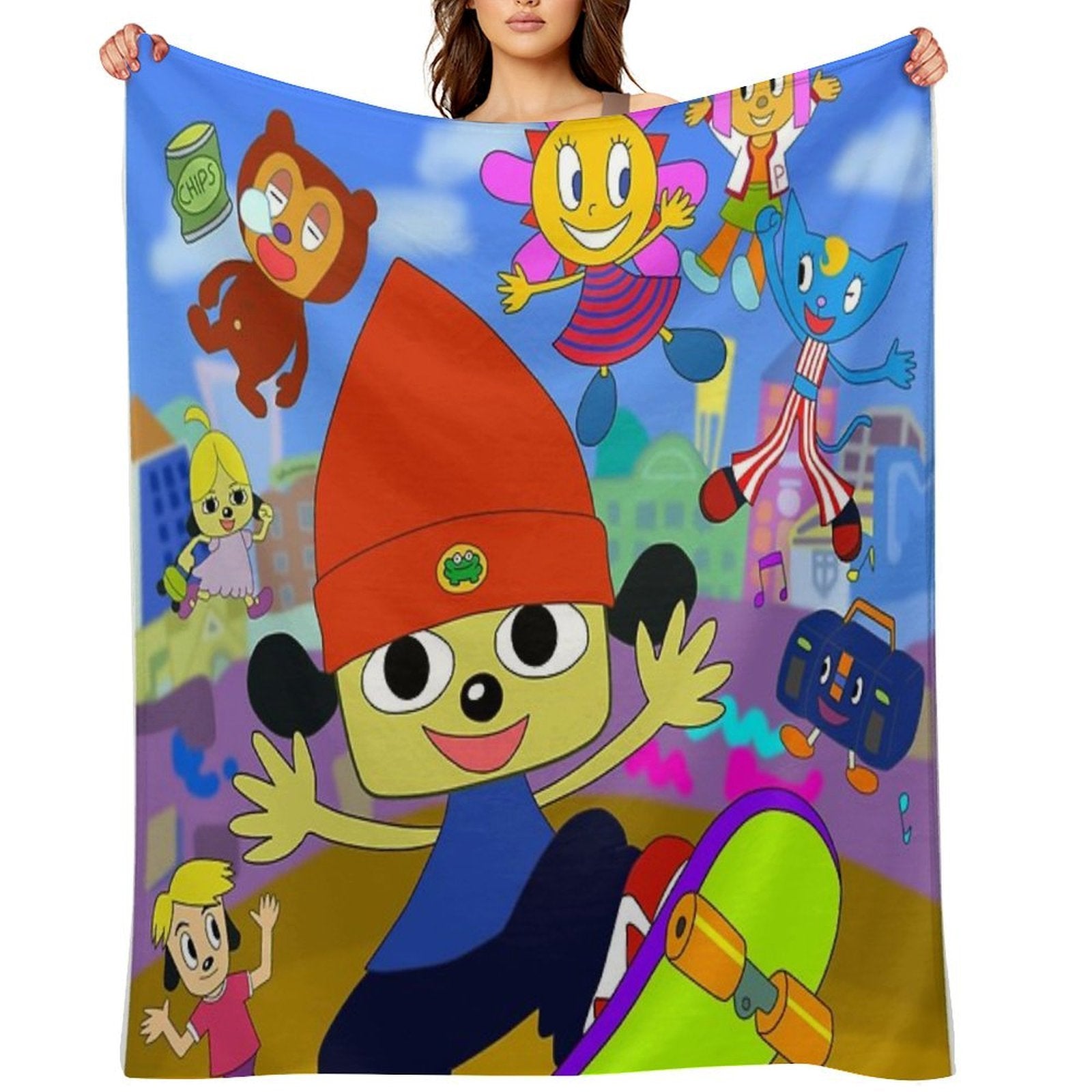 Parappa The Rapper Anime Poster Versatility Throw Blanket