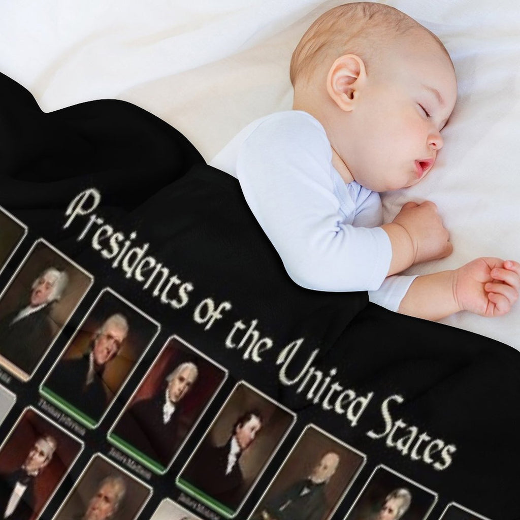 47 Presidents of The United States List (Updated - Including Trump) Premium Throw Blanket