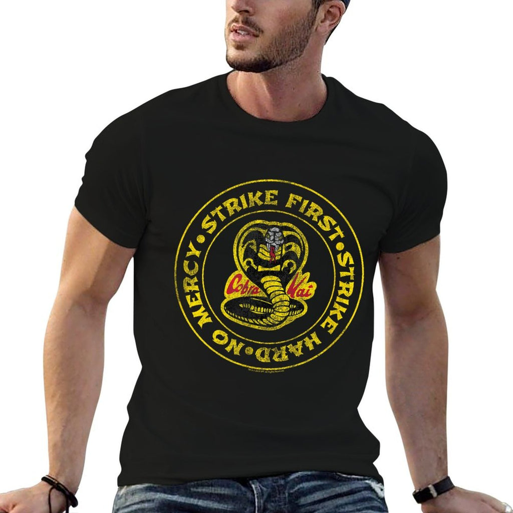 Cobra Kai Strike First Circle Logo  Oversized Silhouette T-Shirt