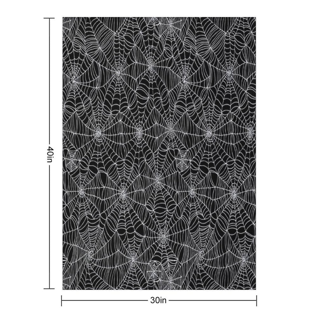 Spider Web Pattern - White on Black by Cecca Designs Plush Throw Blanket