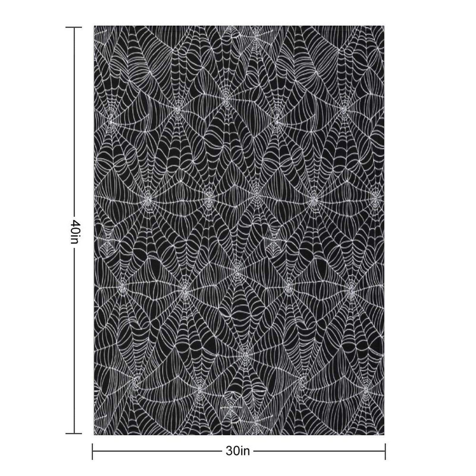 Spider Web Pattern - White on Black by Cecca Designs Plush Throw Blanket