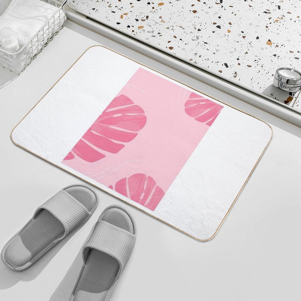 Pink Flowers Art  Dirt-Trapping Bath Mat