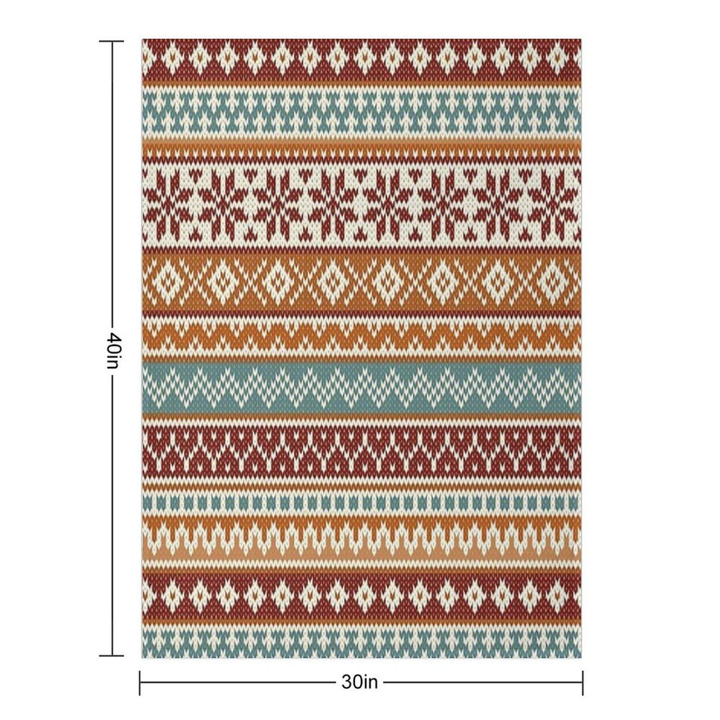 Fair Isle Fox Vibes Travel-friendly Throw Blanket