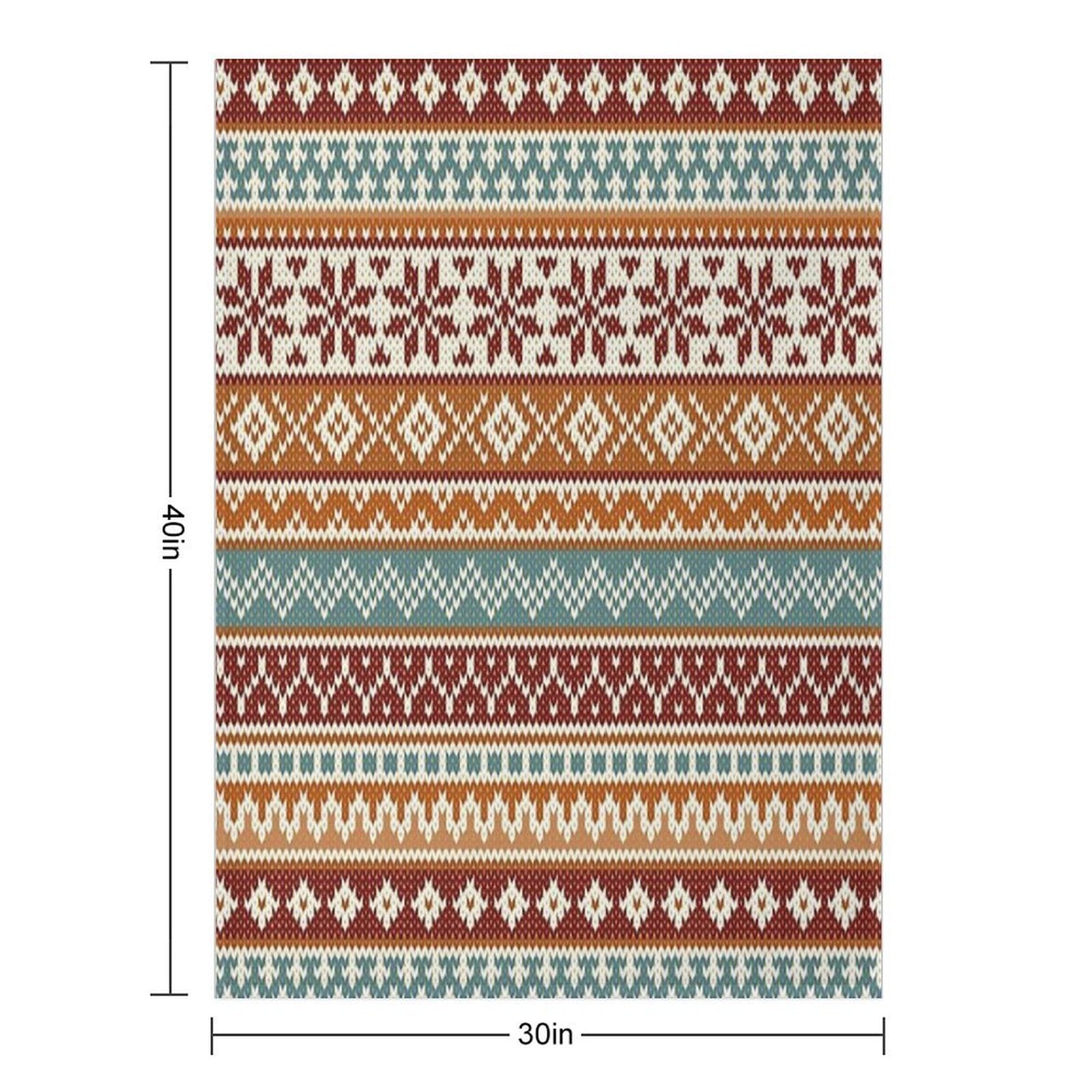 Fair Isle Fox Vibes Travel-friendly Throw Blanket