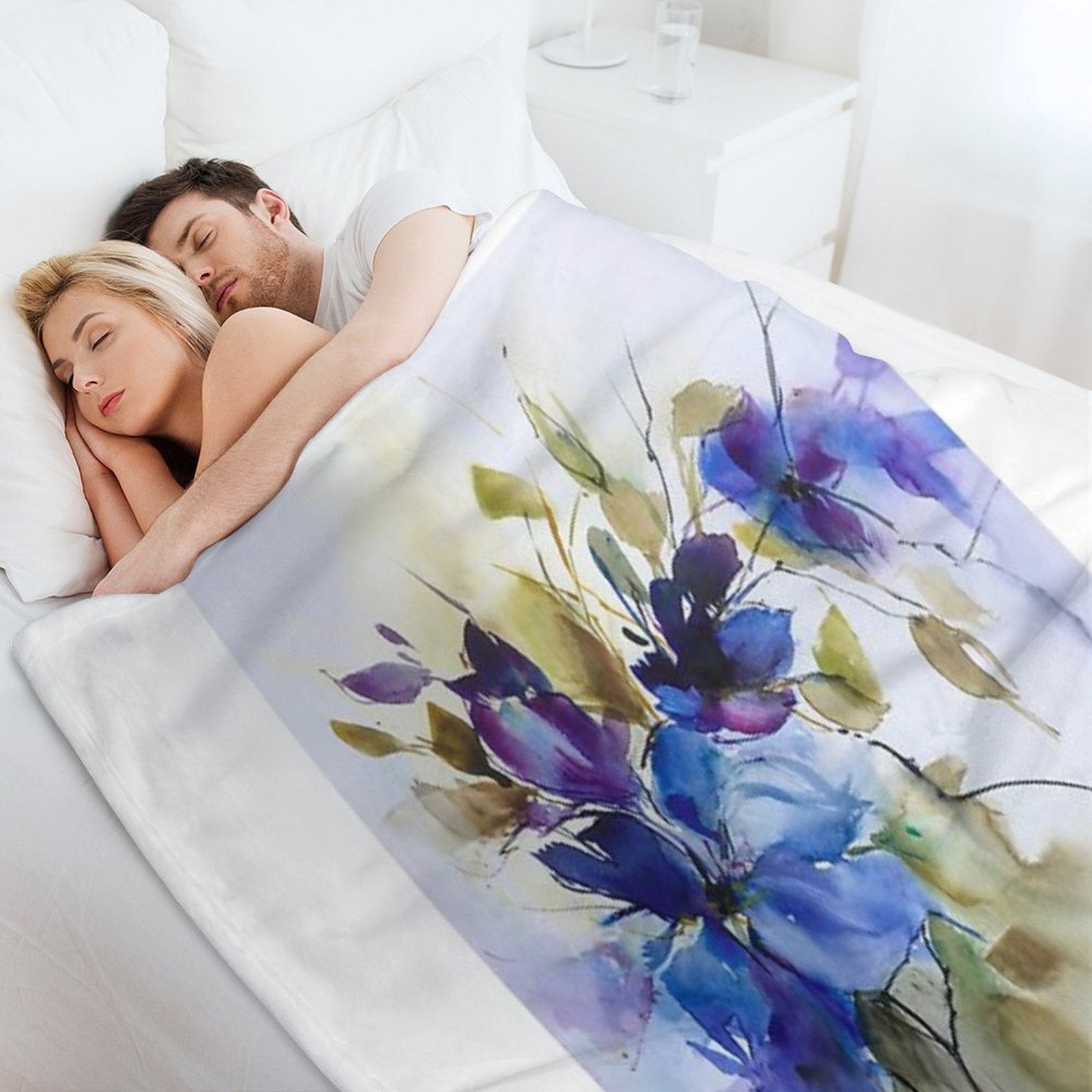 Beauty in Blue Eco-conscious Throw Blanket