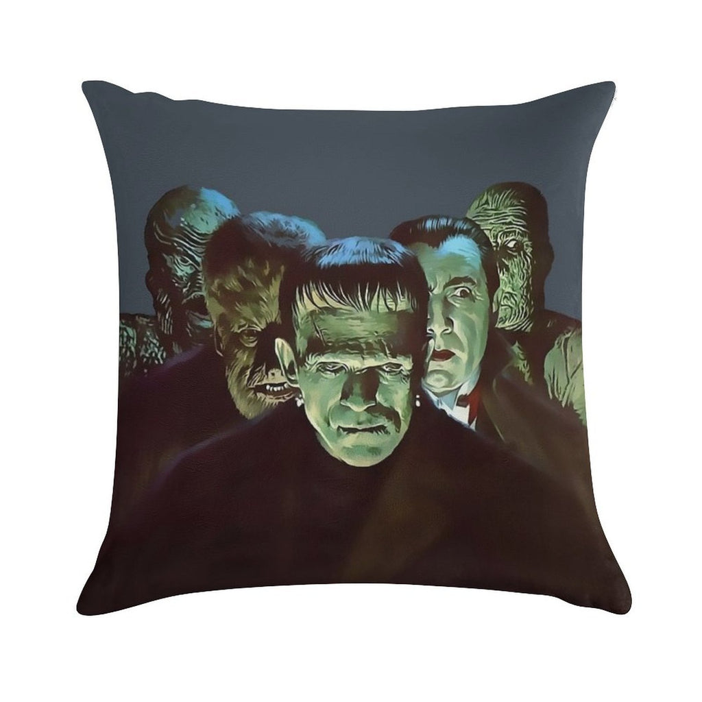 Gang of Monsters Soft Short Plush Fabric Throw Pillow