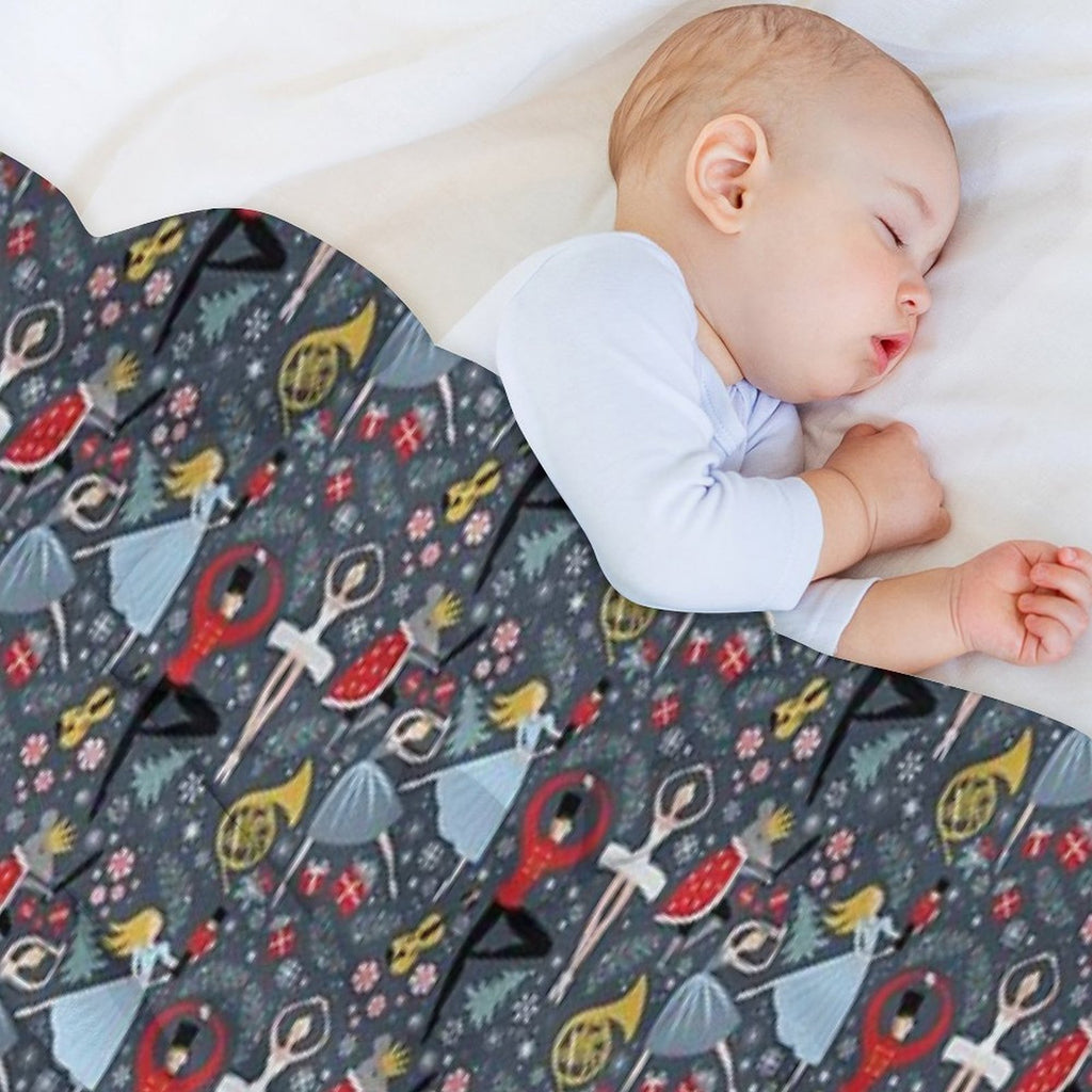 Clara's Nutcracker Ballet Repeat by Robin Pickens Sustainable Throw Blanket