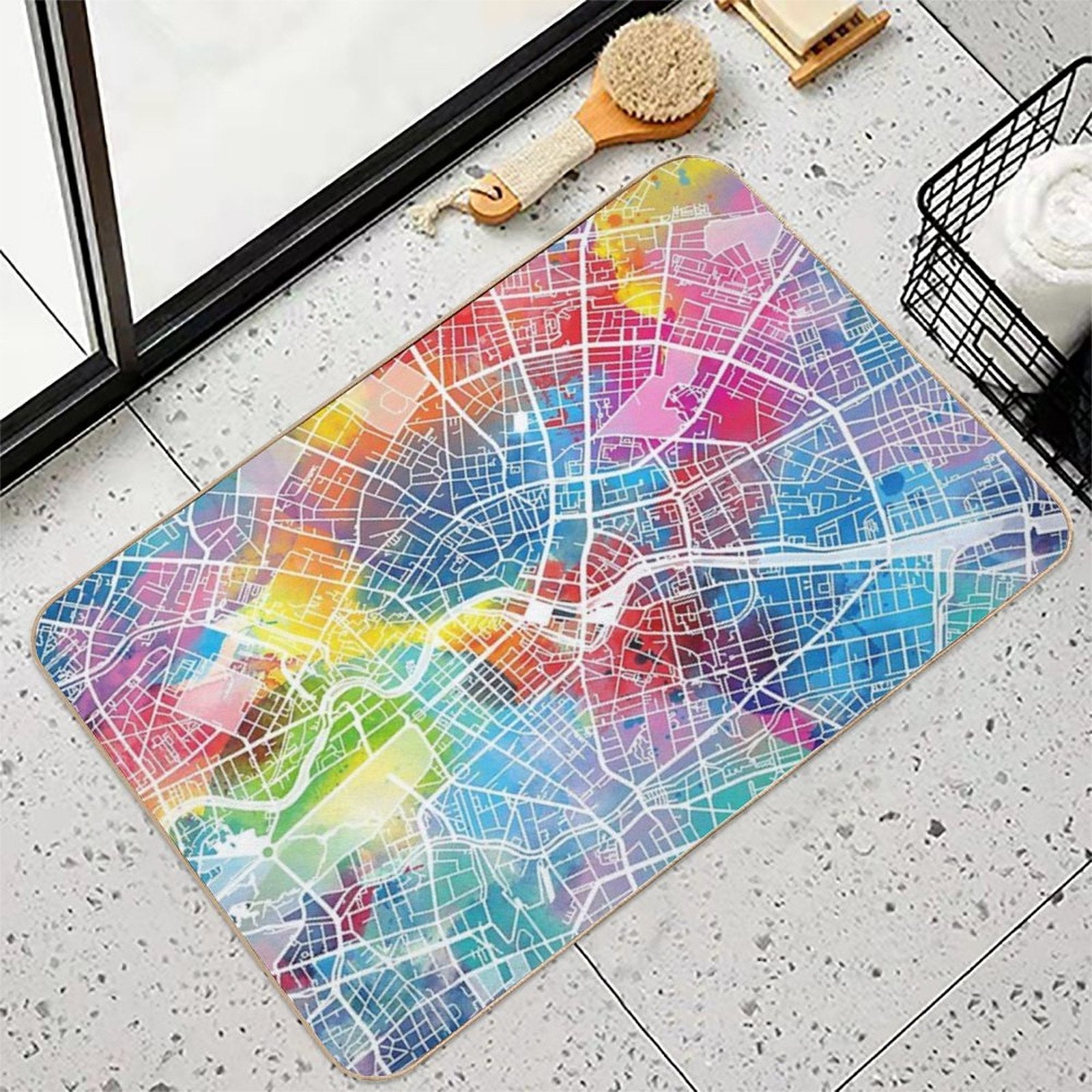 Berlin Map  Easy Maintenance Bath Mat