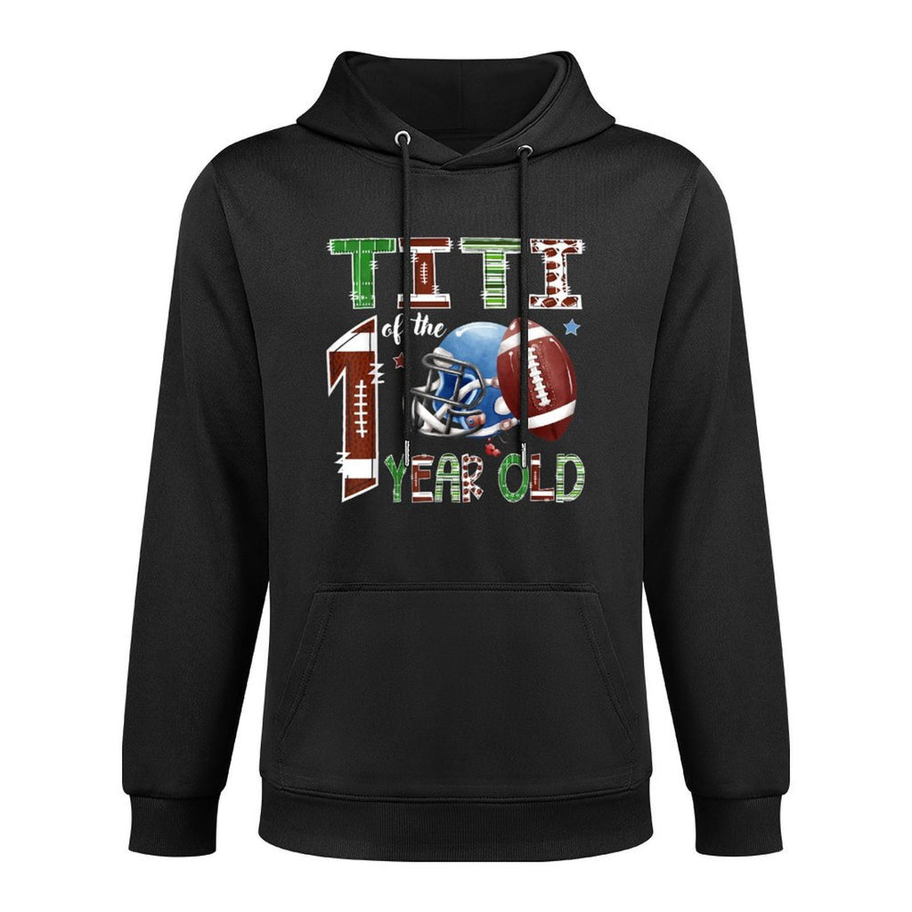 Titi Of The 1 Year Old Football 1St Year Down Birthday Pilling-Resistant Hoodie