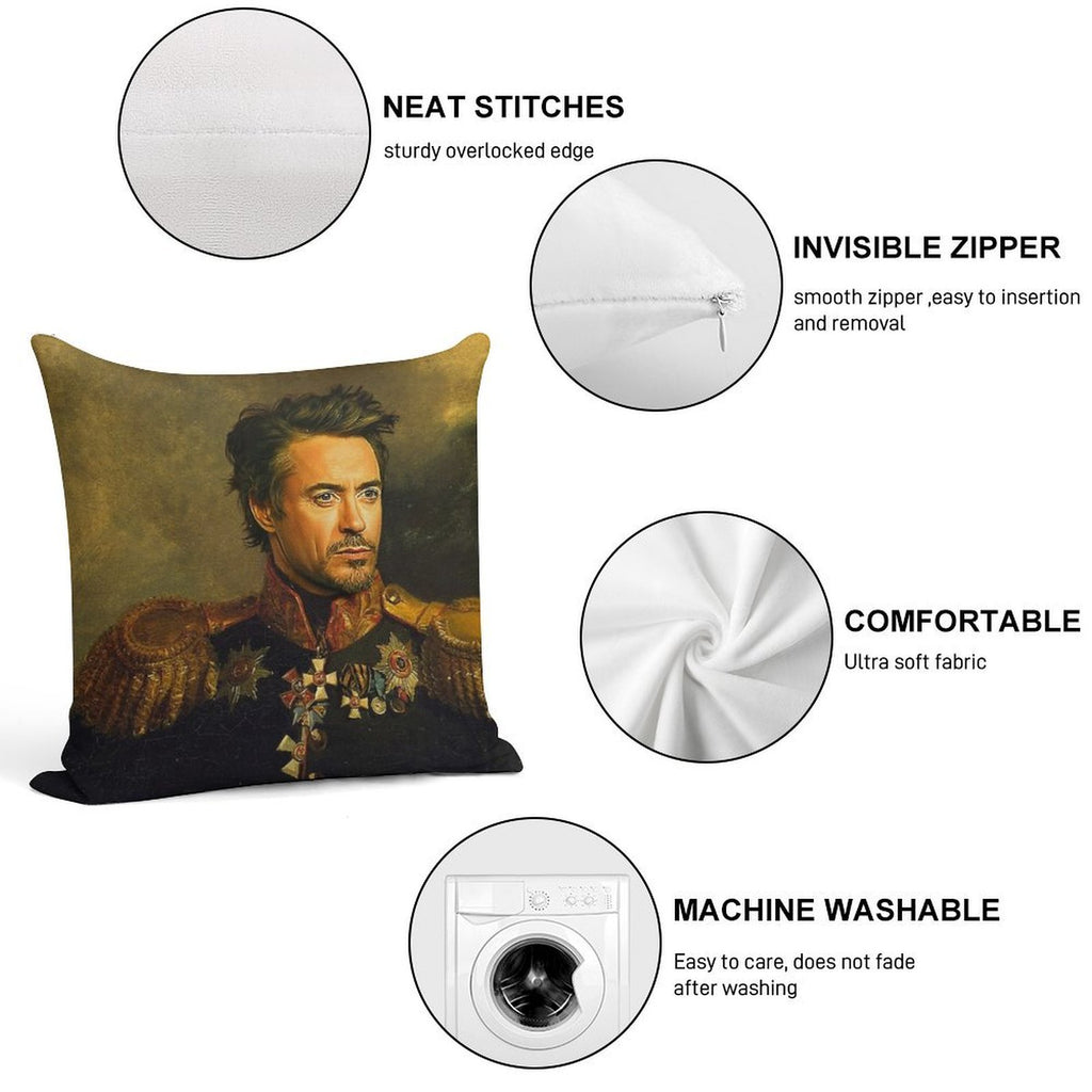 Robert Downey Jr - Replaceface Soft Gift Ready Throw Pillow
