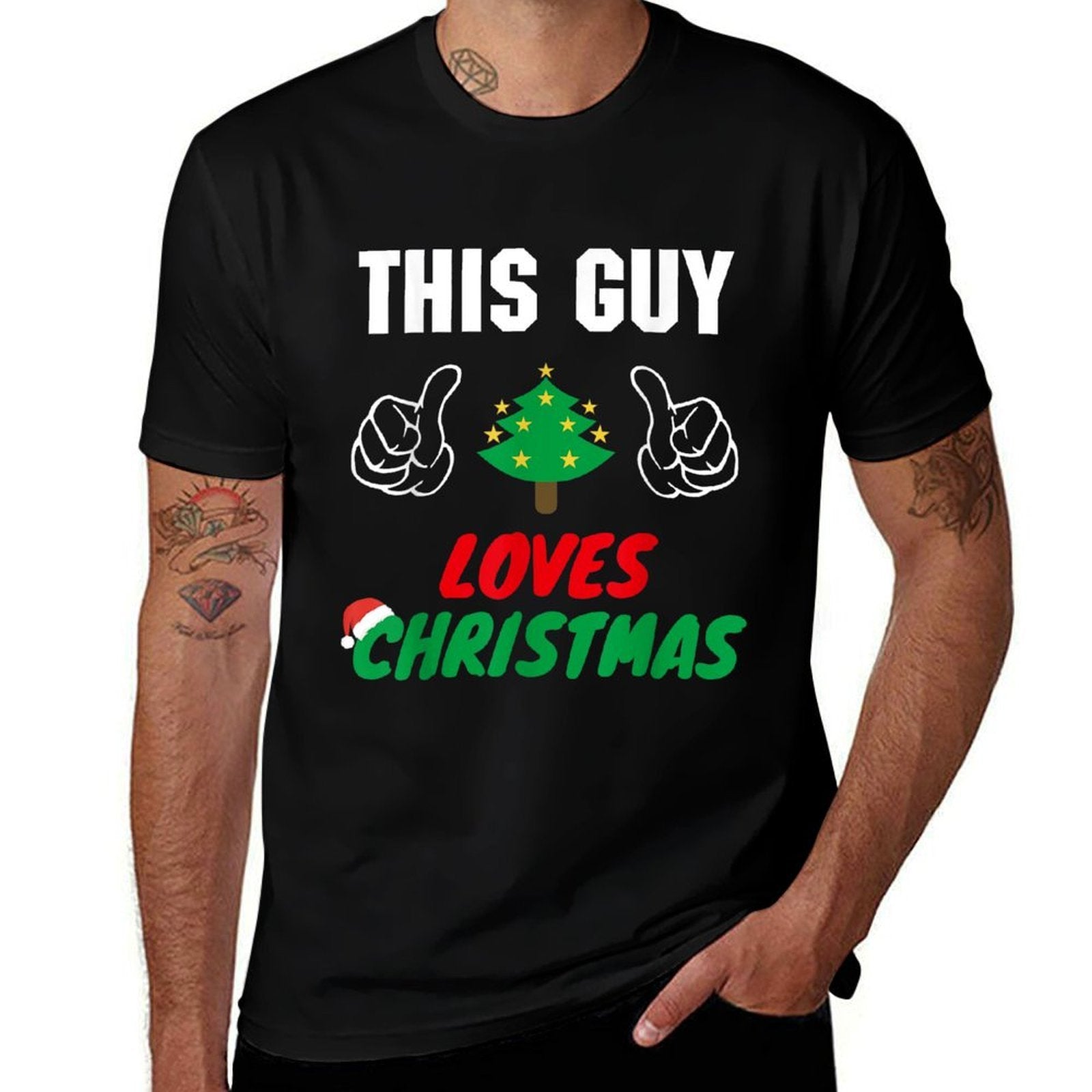 This Guy Loves Christmas, Funny Mens Christmas  Durable T-Shirt