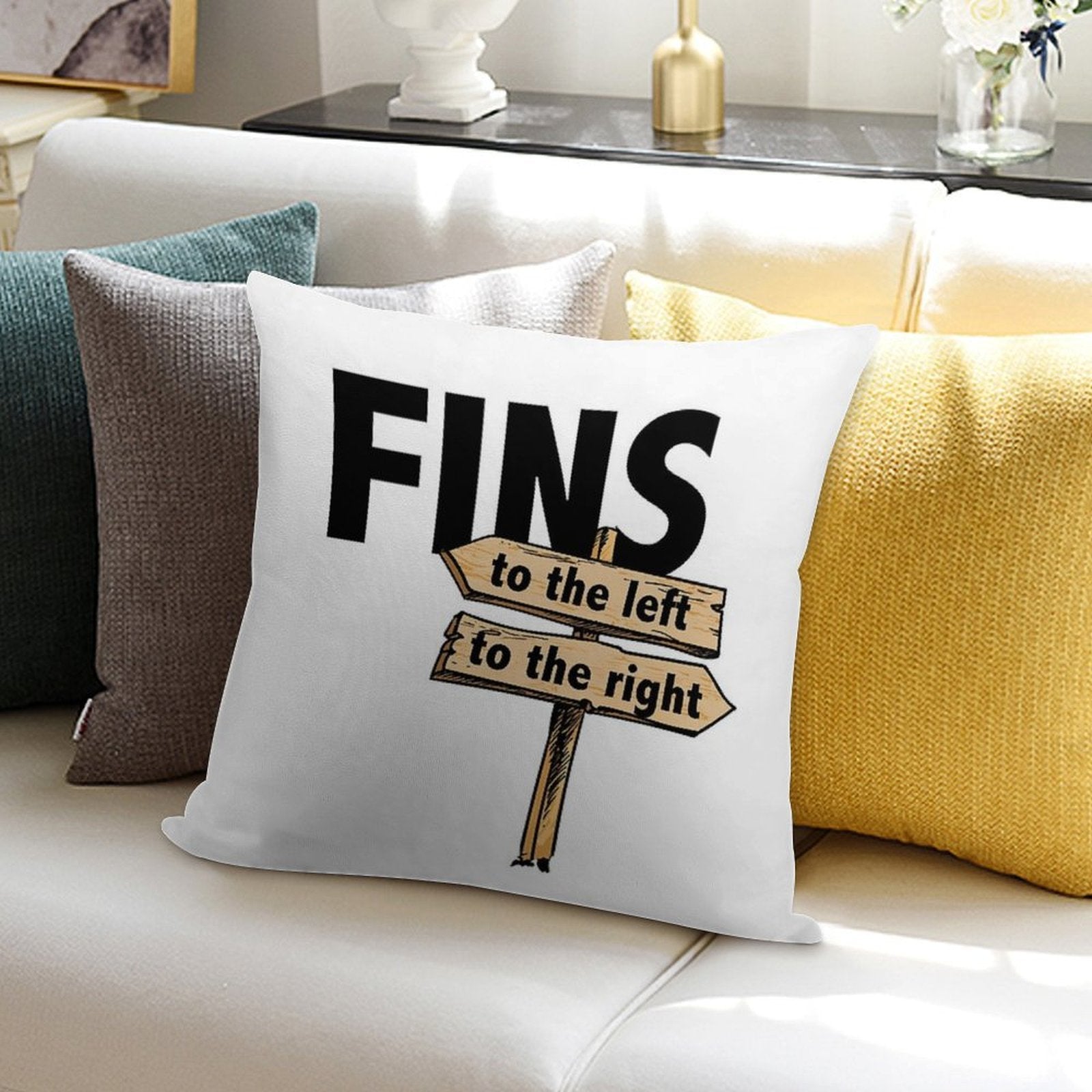 You Got Fins to The Left, Fins to The Right! Soft Home Decor Throw Pillow