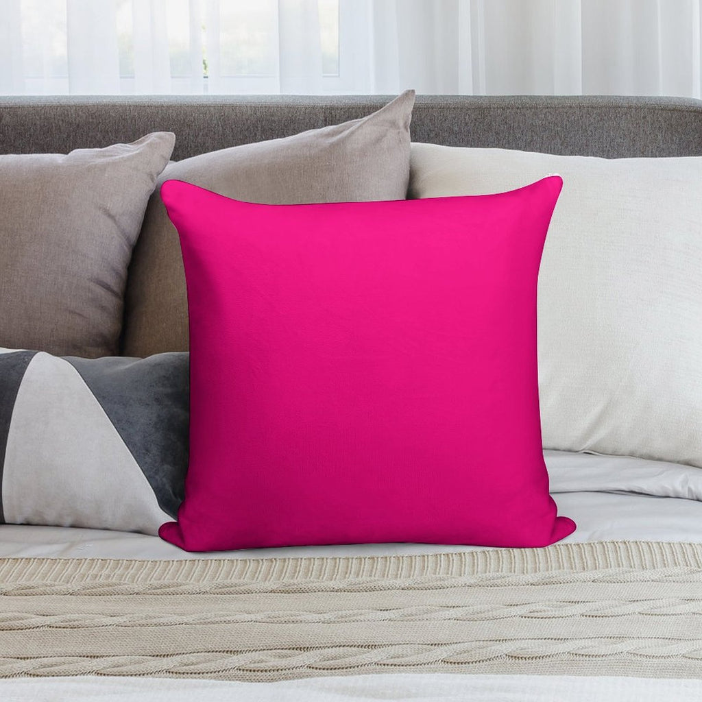 PLAIN SOLID  Bright PINK -100  Bright PINK SHADES ON OZCUSHIONS ON ALL PRODUCTS Soft Shrink-Resistant Throw Pillow