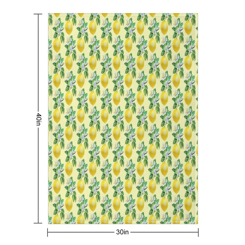 Lemon in Bloom Anti-pilling Throw Blanket