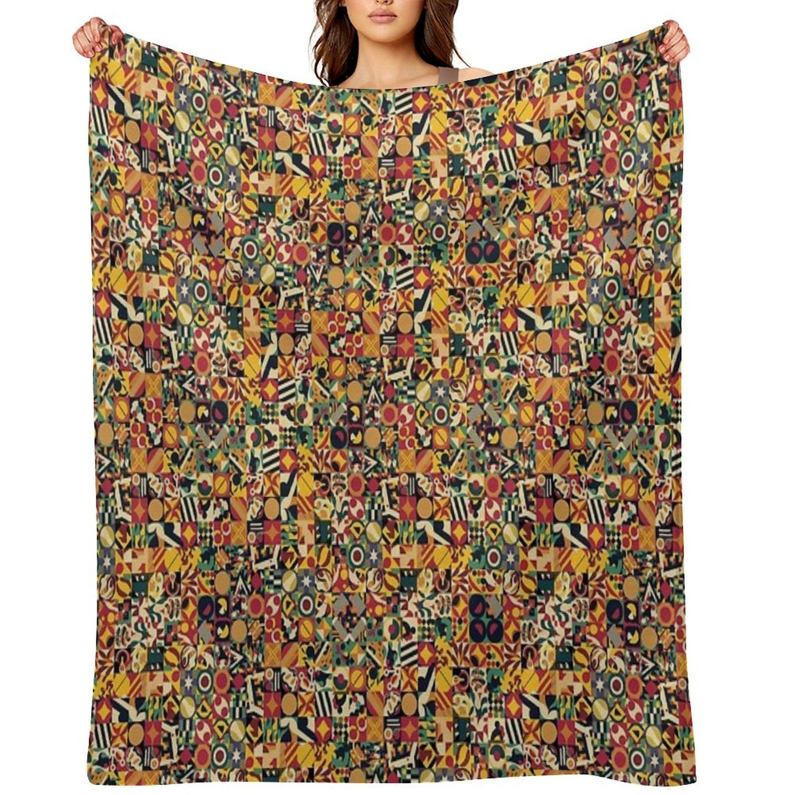 Bohemian Simple Geometric Machine-washable Throw Blanket