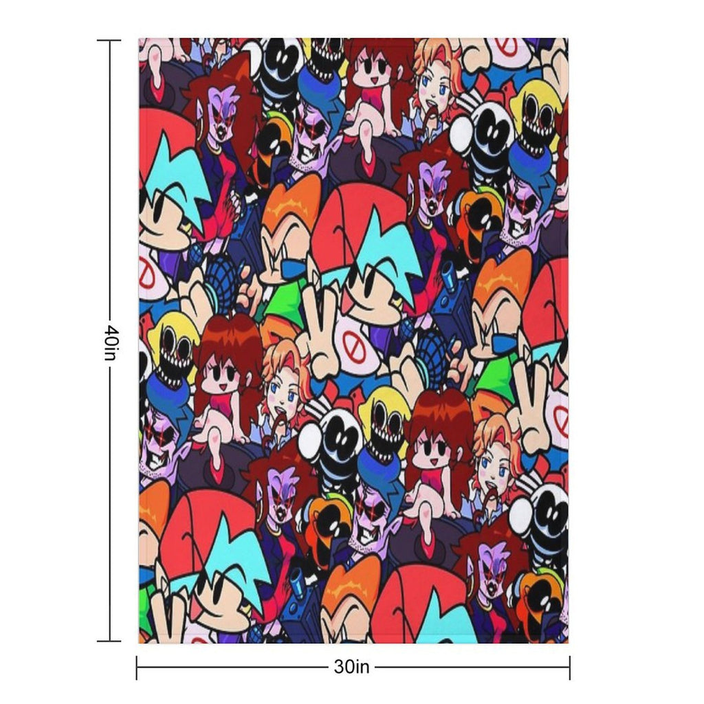 Friday Night Funkin Collage Multi-functional Throw Blanket