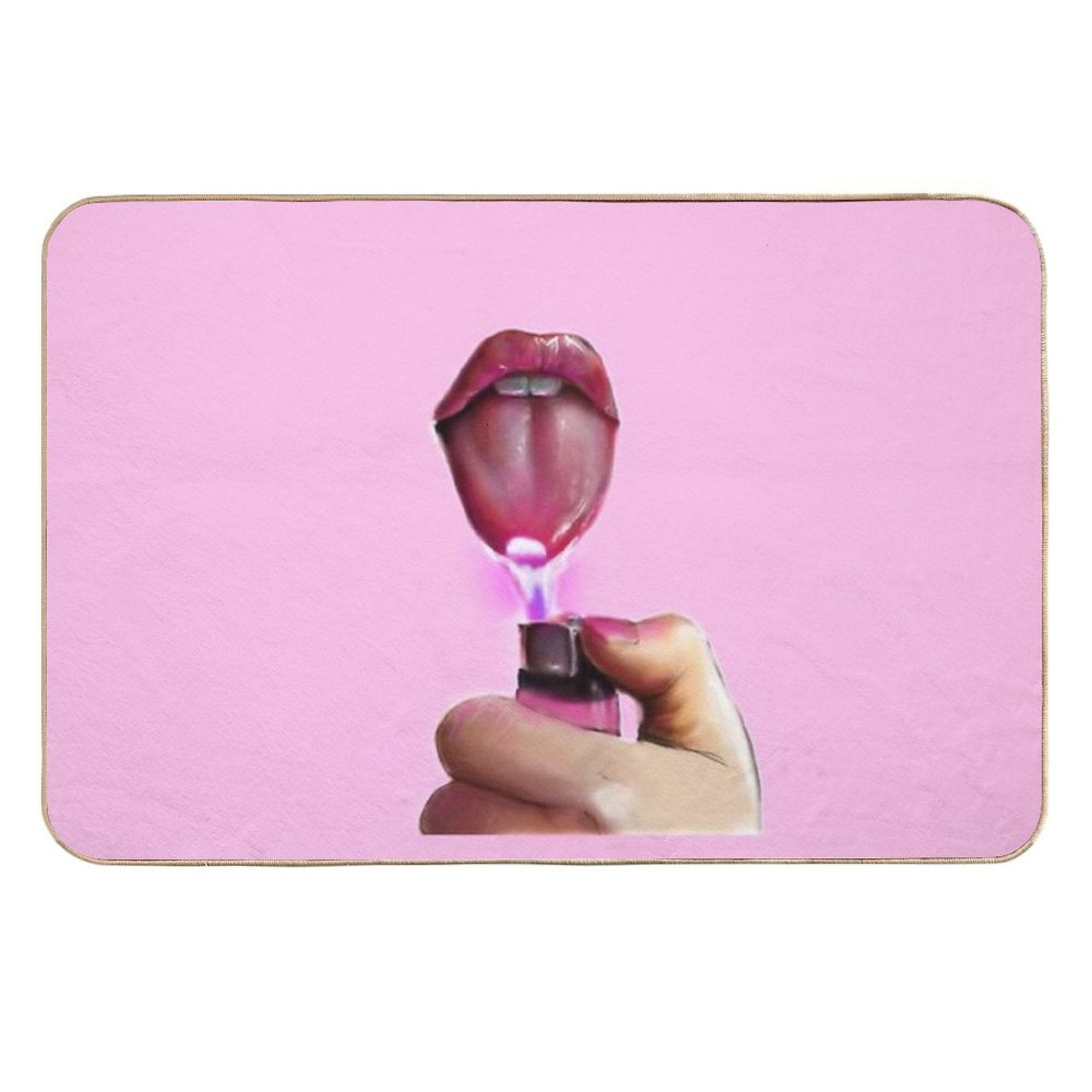 Lips Only I Am A God Crazy Pink  Pet-Safe Bath Mat
