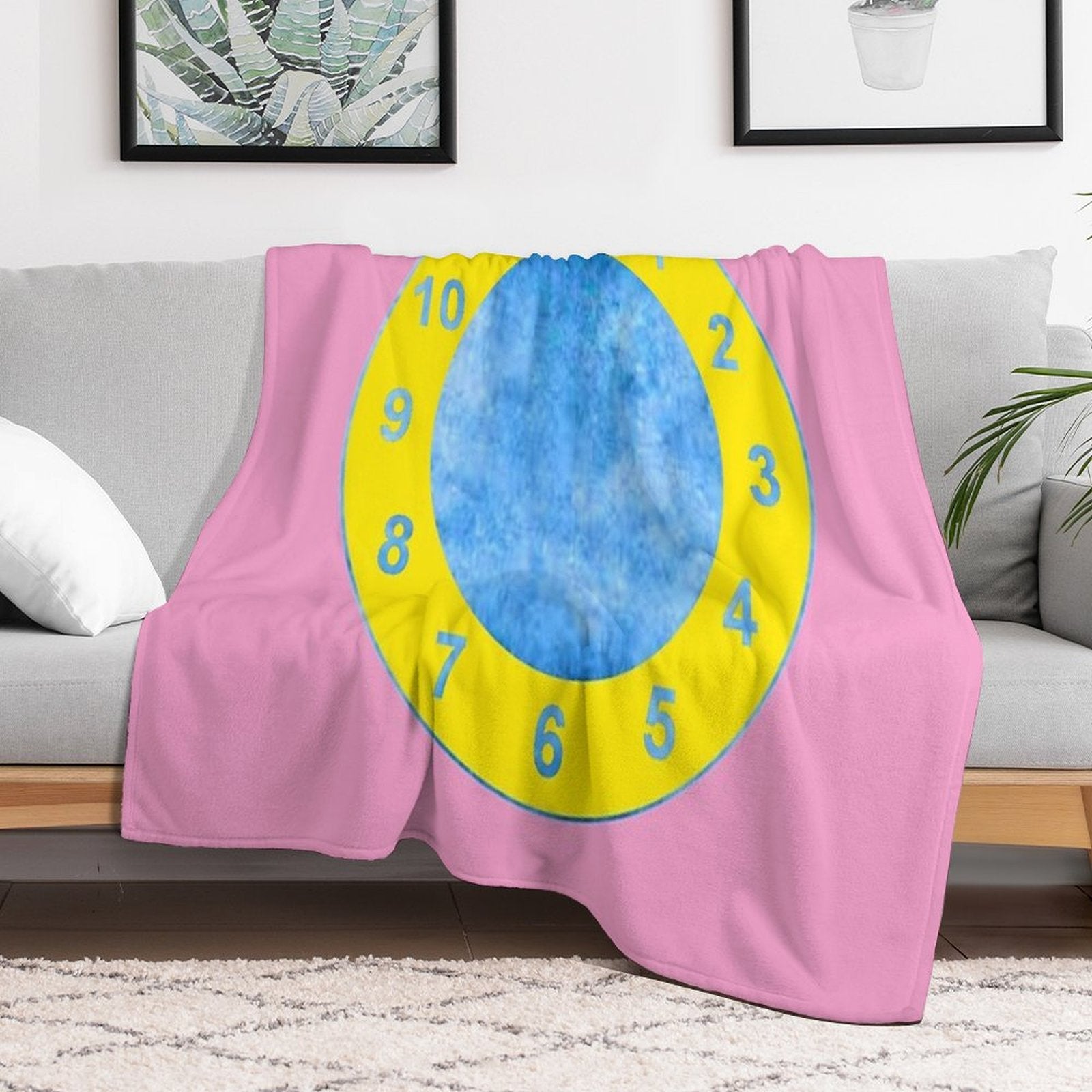 Clock Rug (The Big Comfy Couch) Travel-friendly Throw Blanket