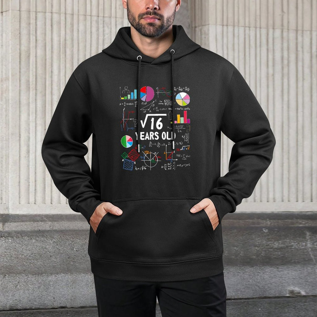 Square Root Of 16 4th Birthday 4 Years Old Gifts Math Lover Colorfast Hoodie